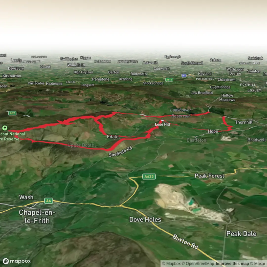 An image depicting the trail Edale Skyline Marathon Hike and its surrounding area.