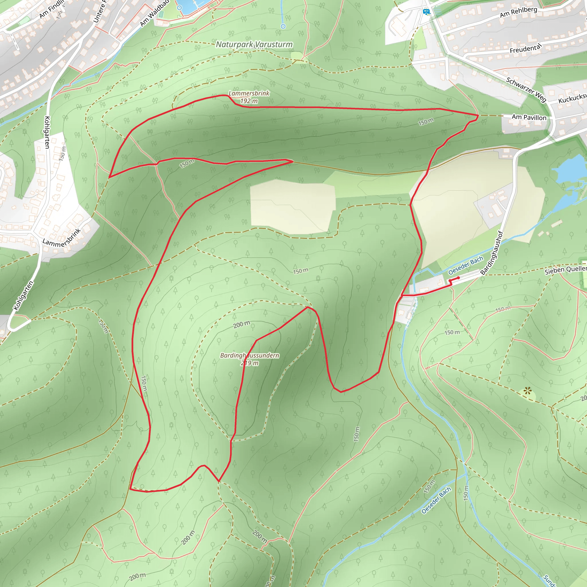 Bardinghaussundern via Ahornweg mobile static map