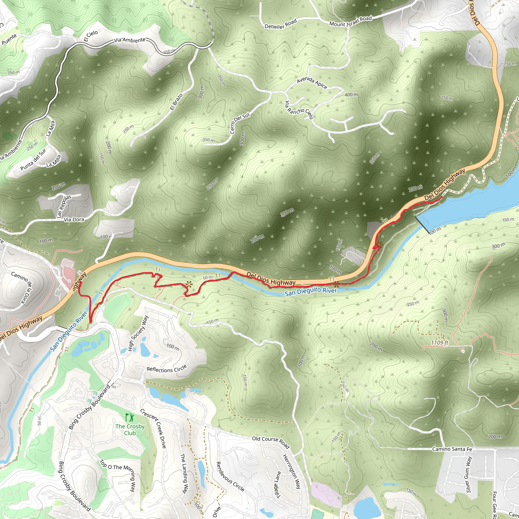Del Dios Gorge Trail mobile static map