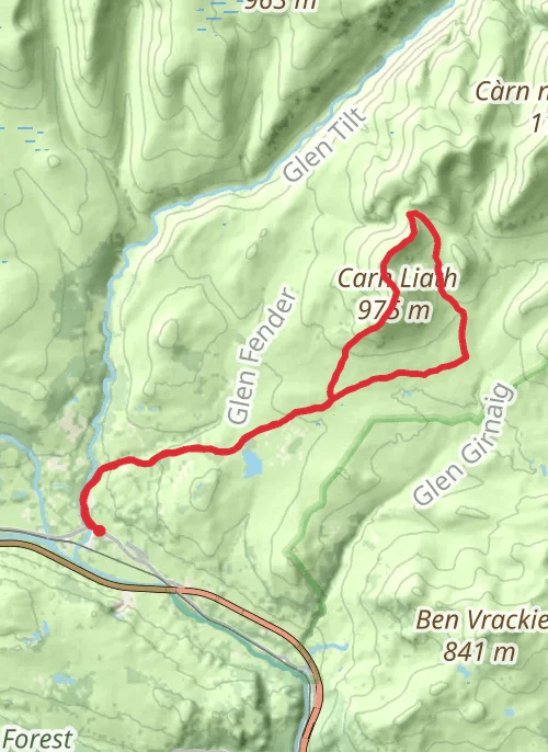 Bridge of Tilt - Beinn a' Ghlo  mobile static map