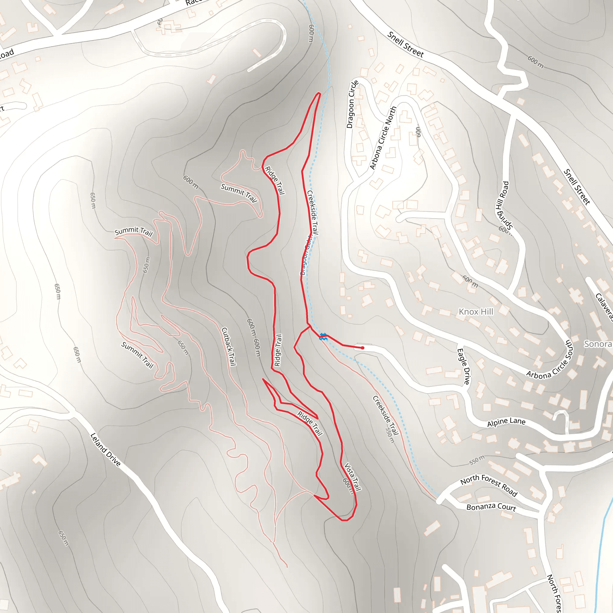 Creekside and Vista Loop Trail mobile static map