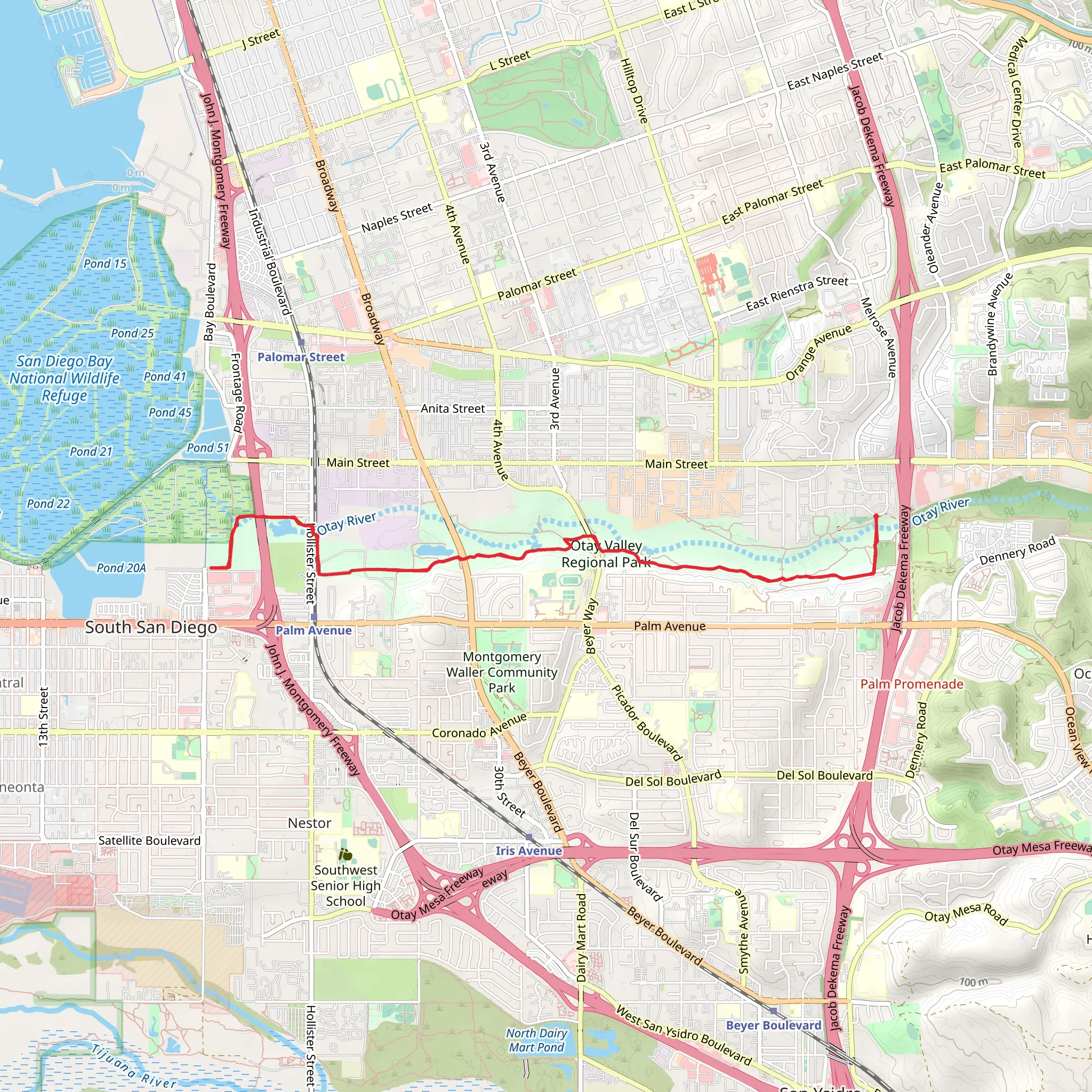 Otay Valley Regional Park Trail mobile static map