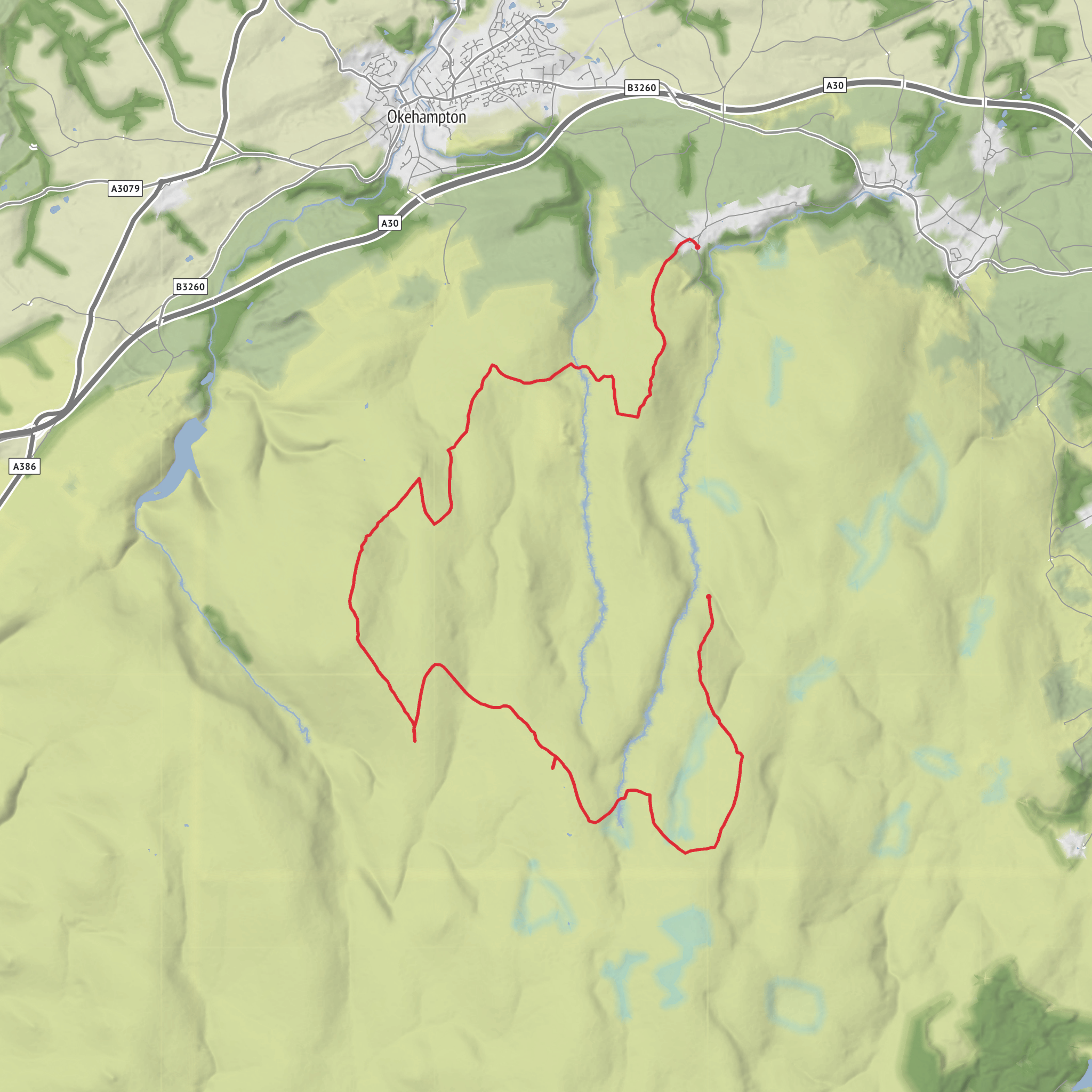 Hike from Camp Day via Yes Tor and Rowtor mobile static map