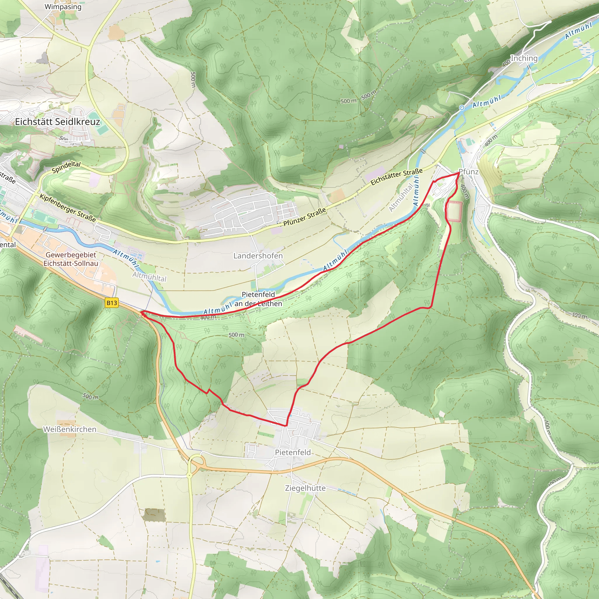 Rundwanderweg Eichstatt mobile static map