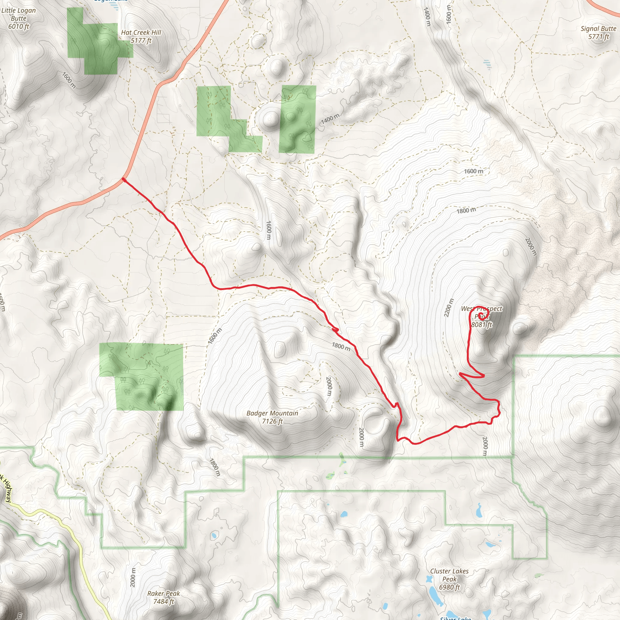 Wild Prospect Peak mobile static map