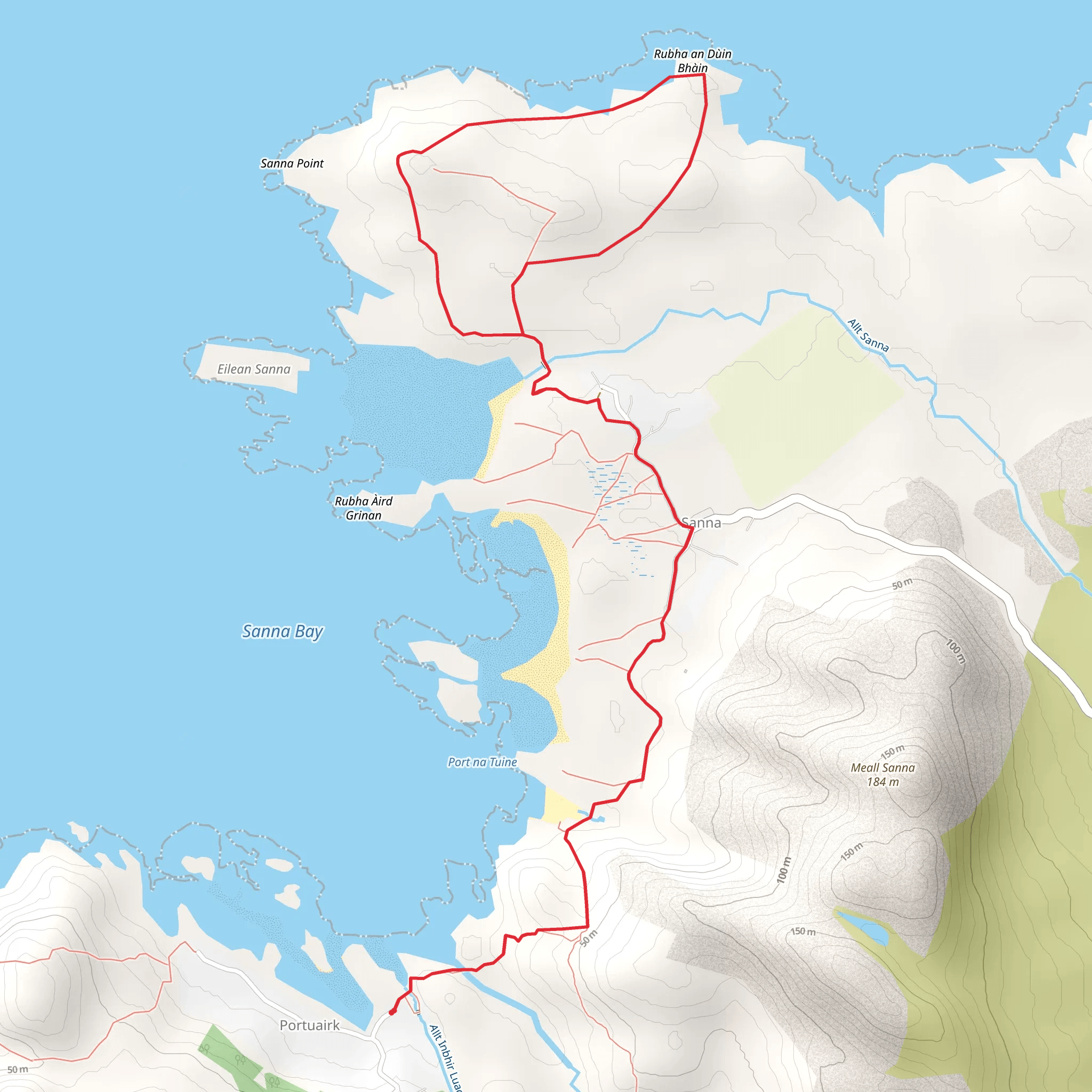 Portuairk to Sanna Point Walk mobile static map