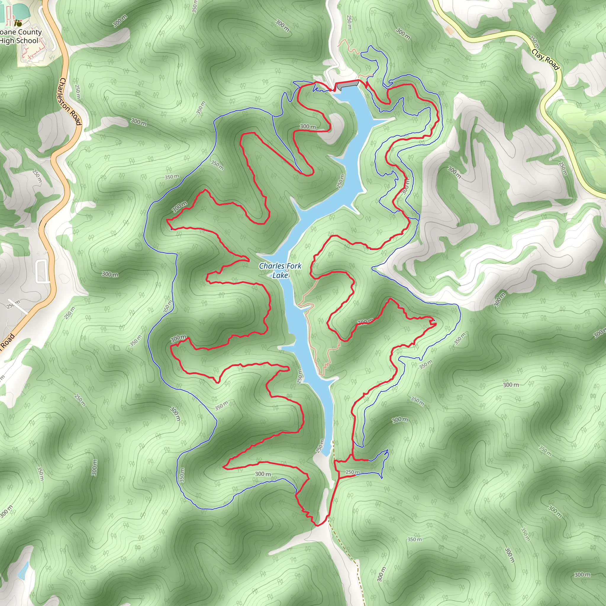 Charles Fork Lake Loop mobile static map