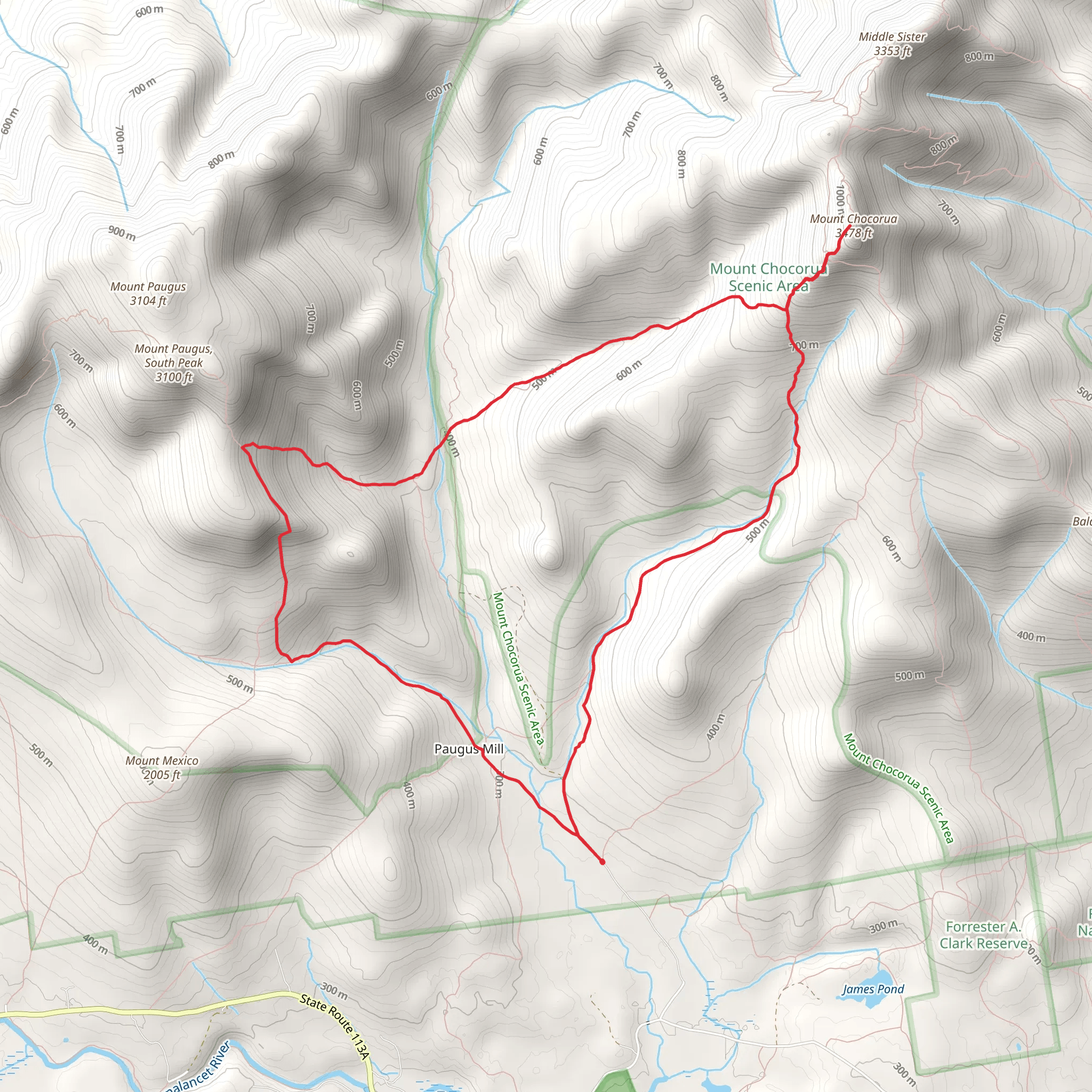 Bee Line Loop Trail mobile static map