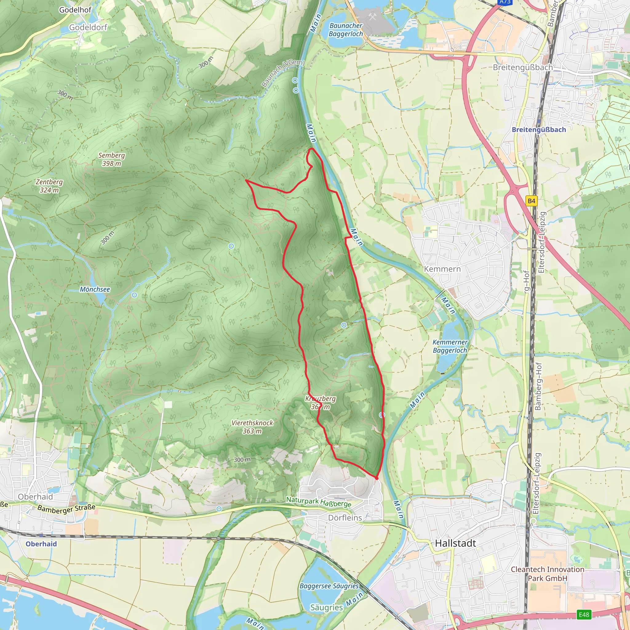 Maus Wanderweg and Fluesse Wanderweg mobile static map