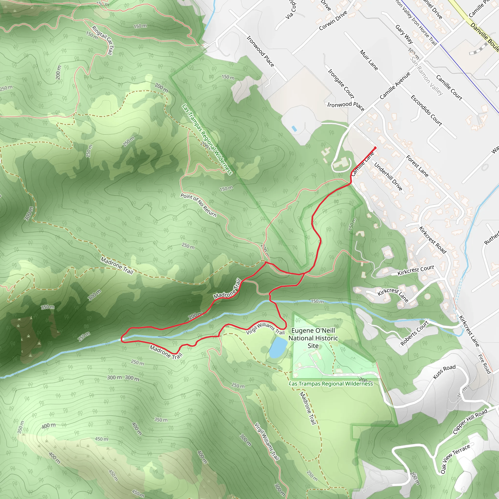 Madrone - Virgil Williams Loop Trail mobile static map