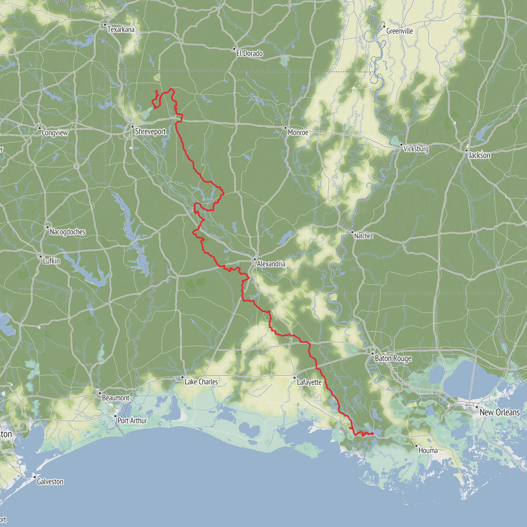 Bayou State Trail mobile static map