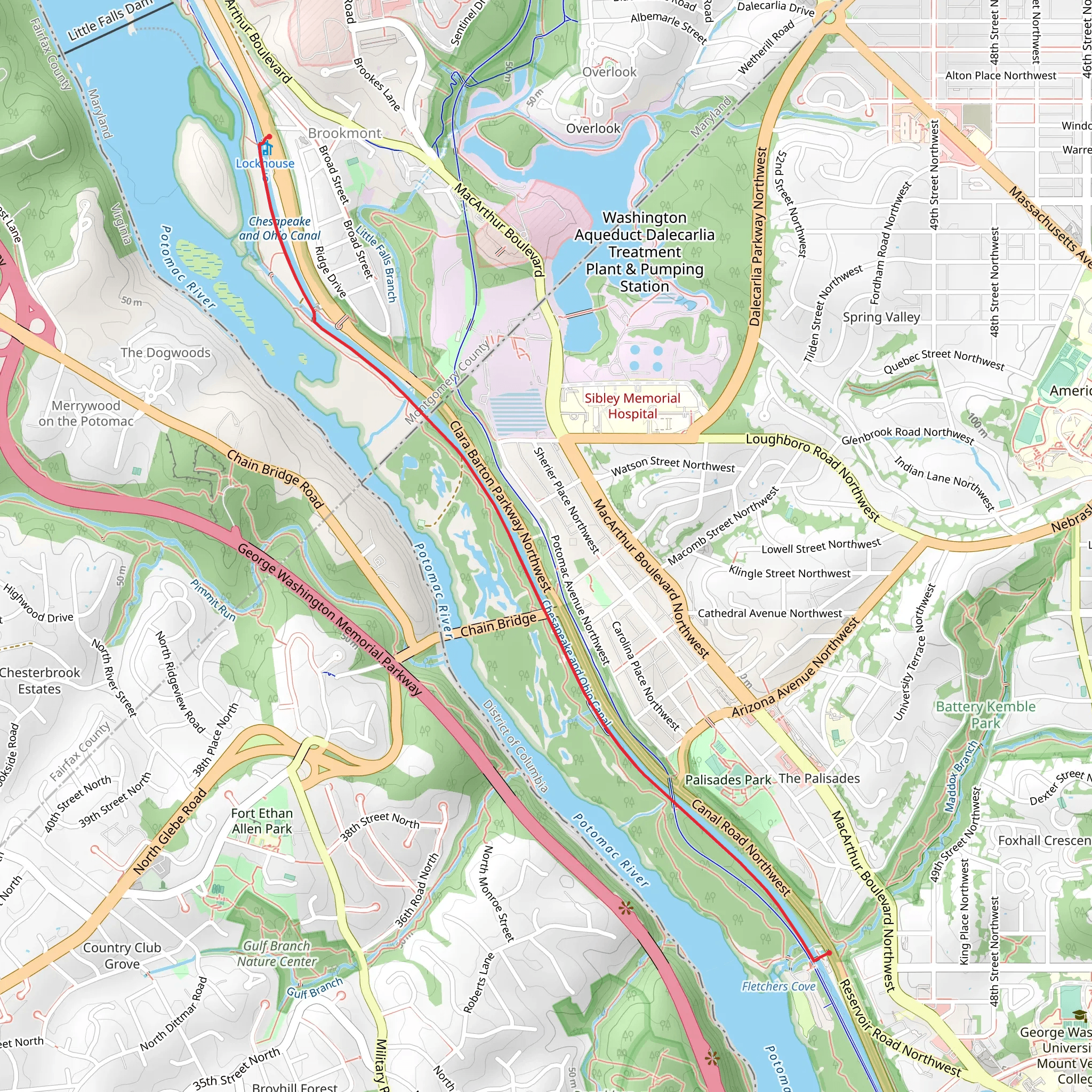 Chesapeake and Ohio Canal Trail - Brookmont mobile static map