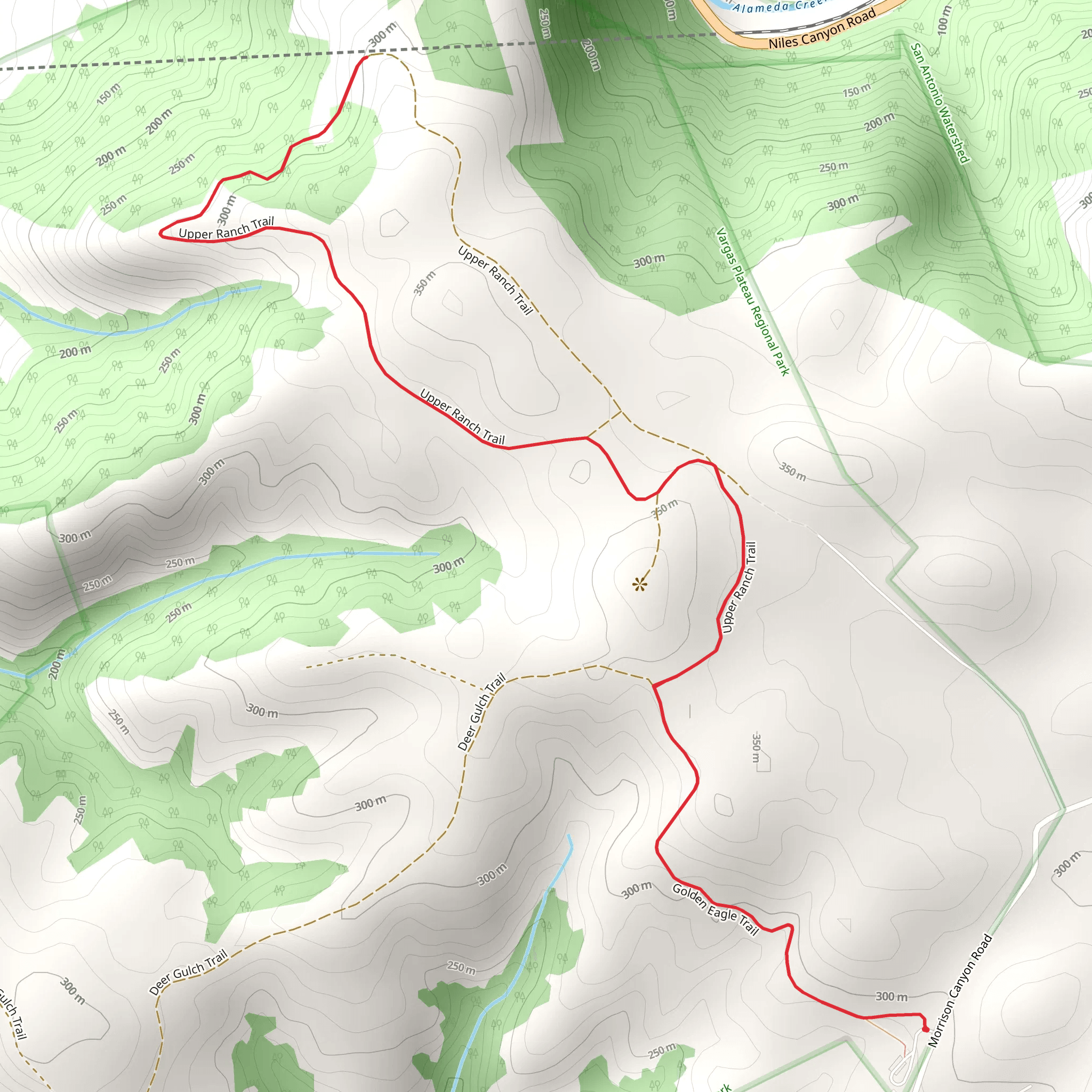 Upper Ranch Trail Out and Back mobile static map