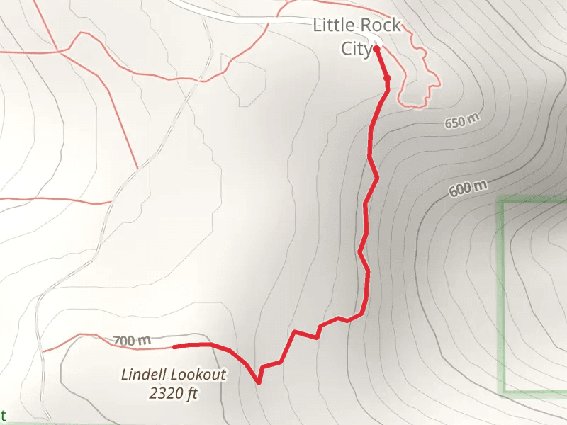 Lindell Lookout Trail from Little Rock City Road