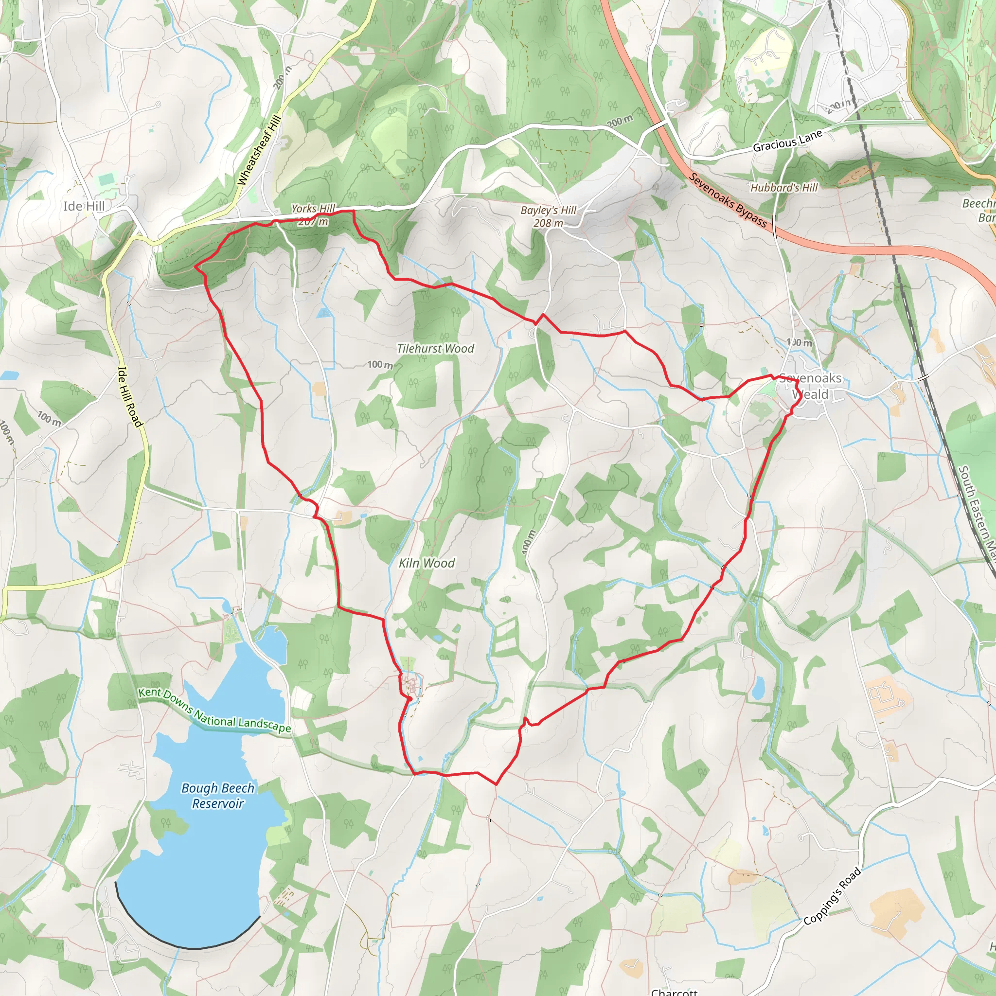 Kiln Wood and Sevenoaks Weald Loop mobile static map