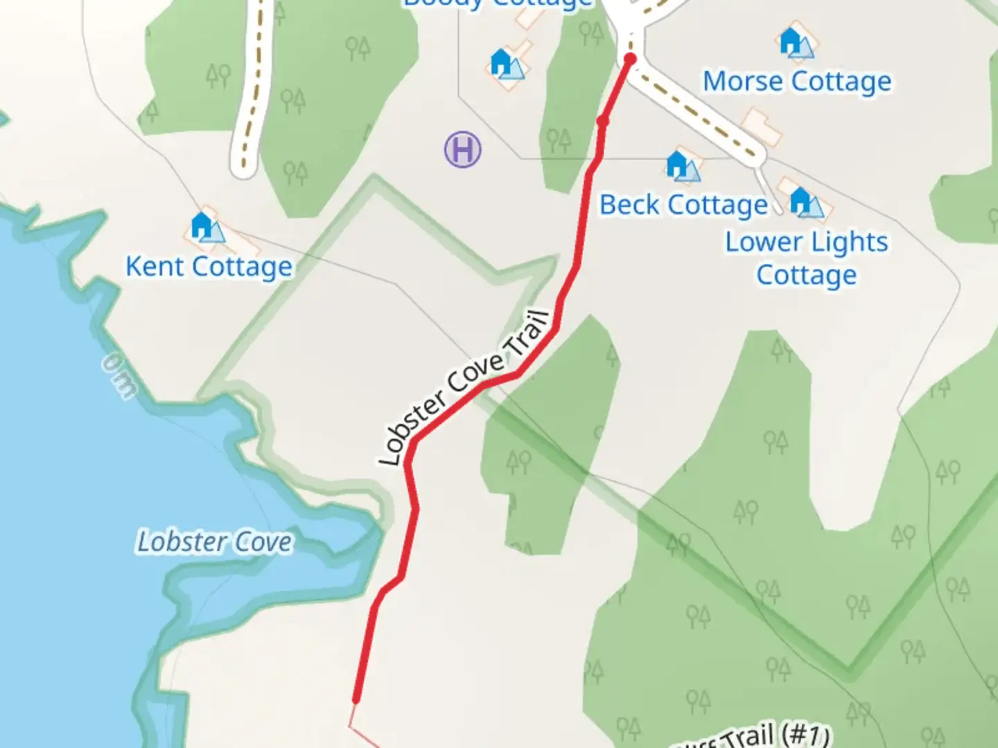An image depicting the trail Lobster Cove Trail and its surrounding area.