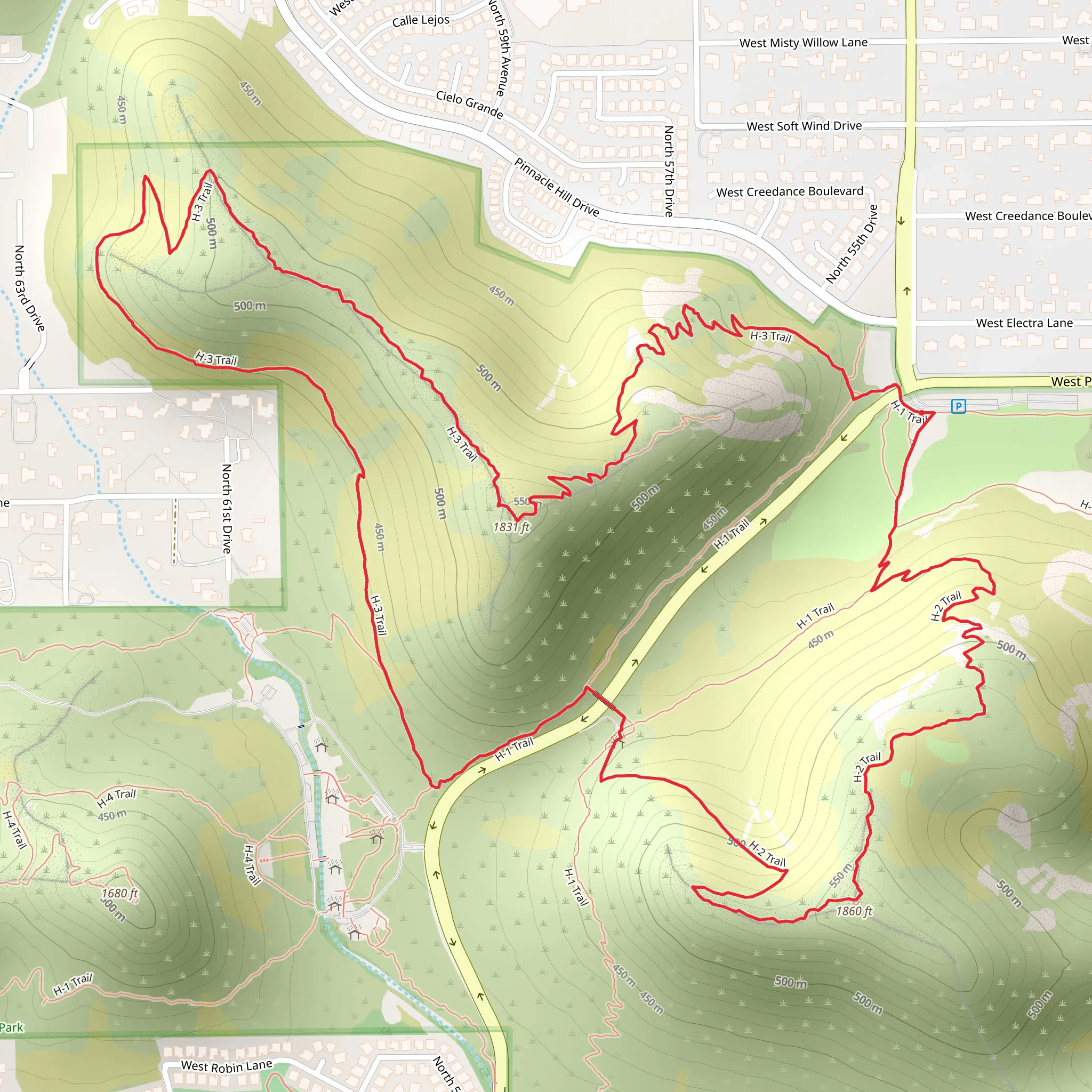 H-2 Trail H-3 Trail Loop mobile static map