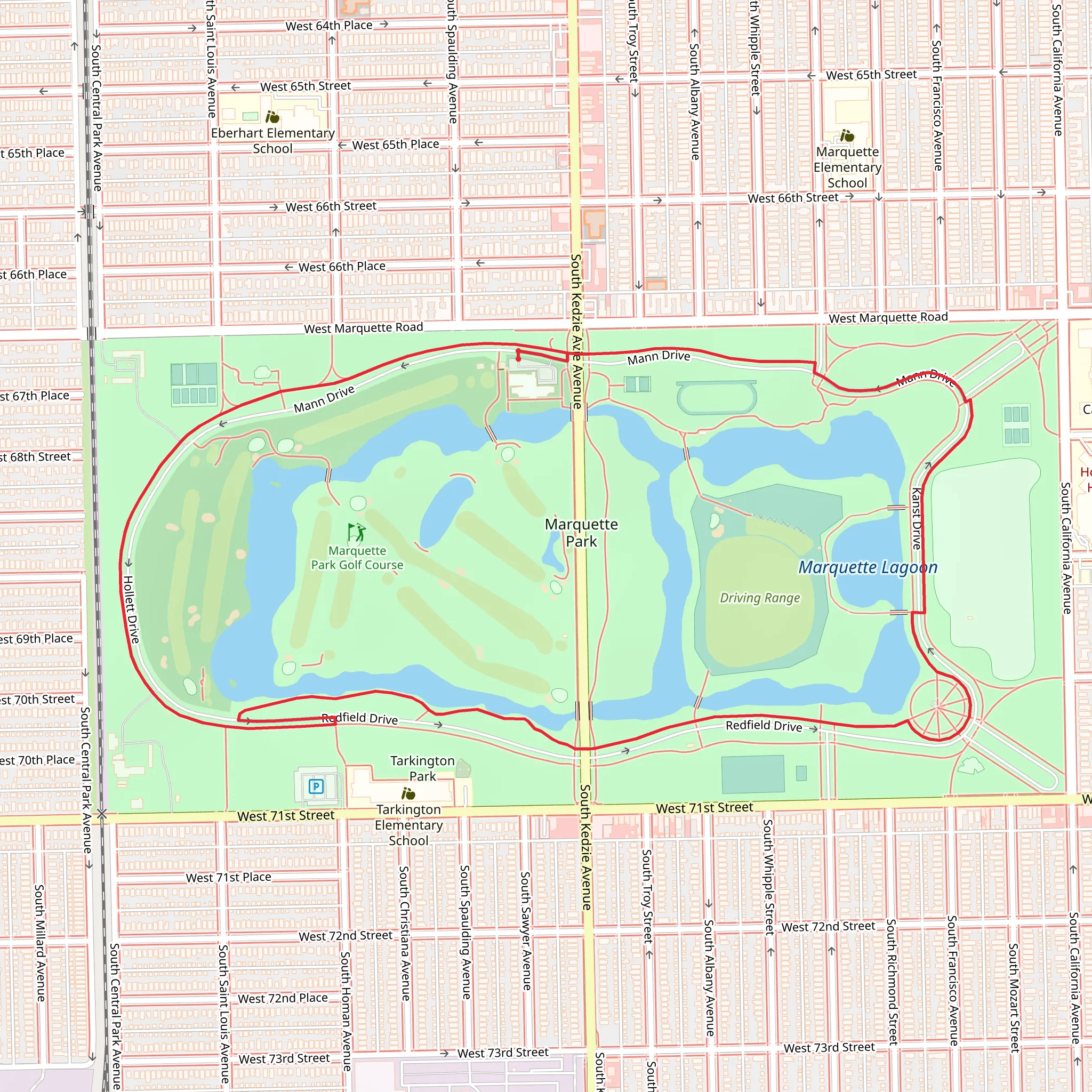 Marquette Park Loop mobile static map