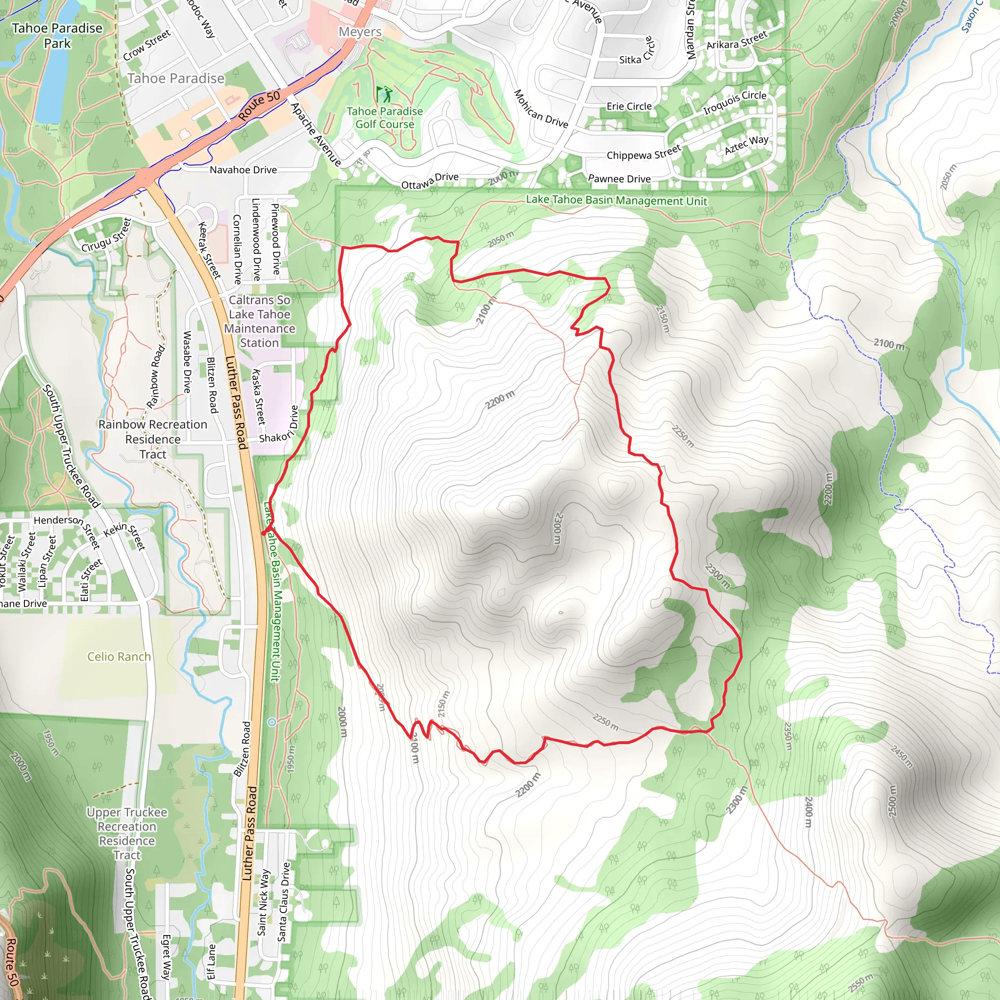 Warr Trail and Cowboy Hat Loop Trail mobile static map