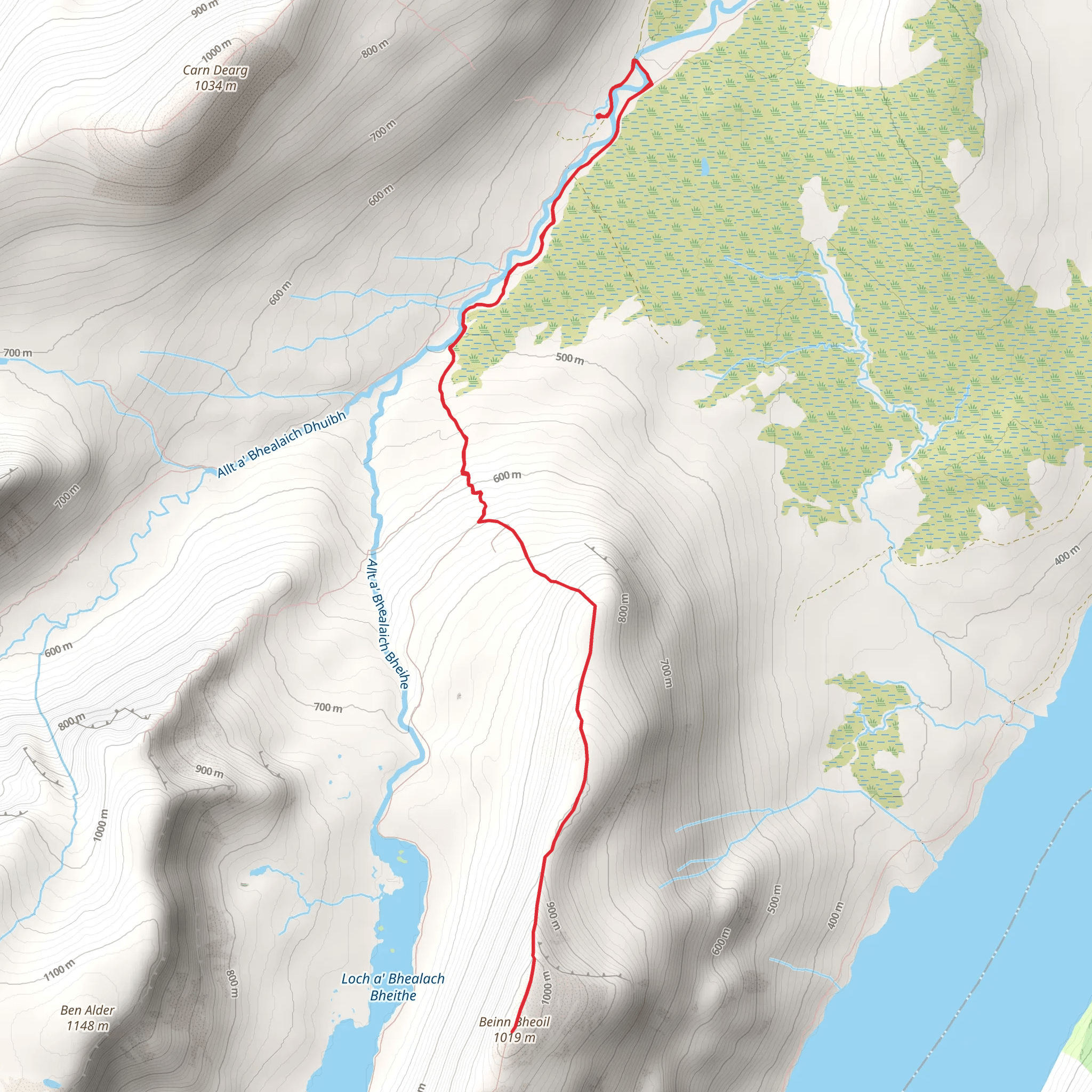 Beinn Bheoil Walk mobile static map