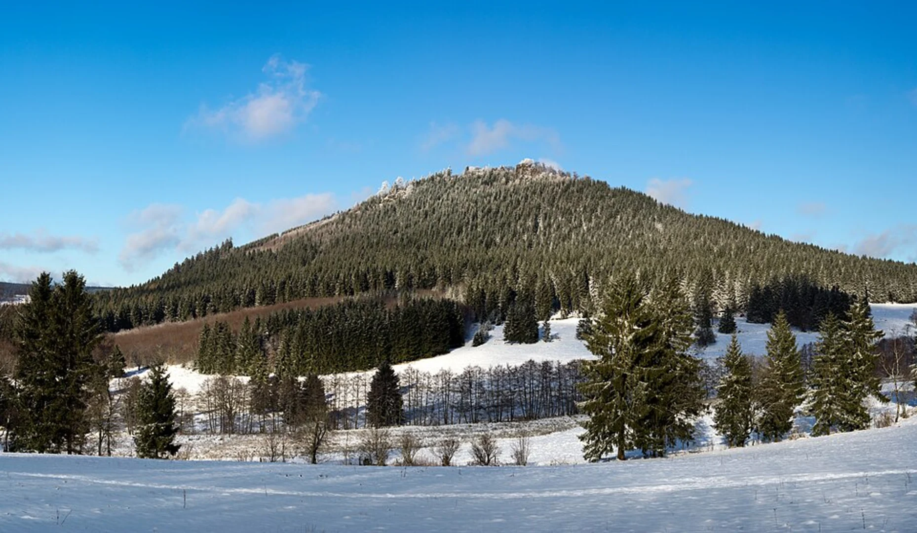 An image depicting the trail Großer Hermannsberg Loop and its surrounding area.