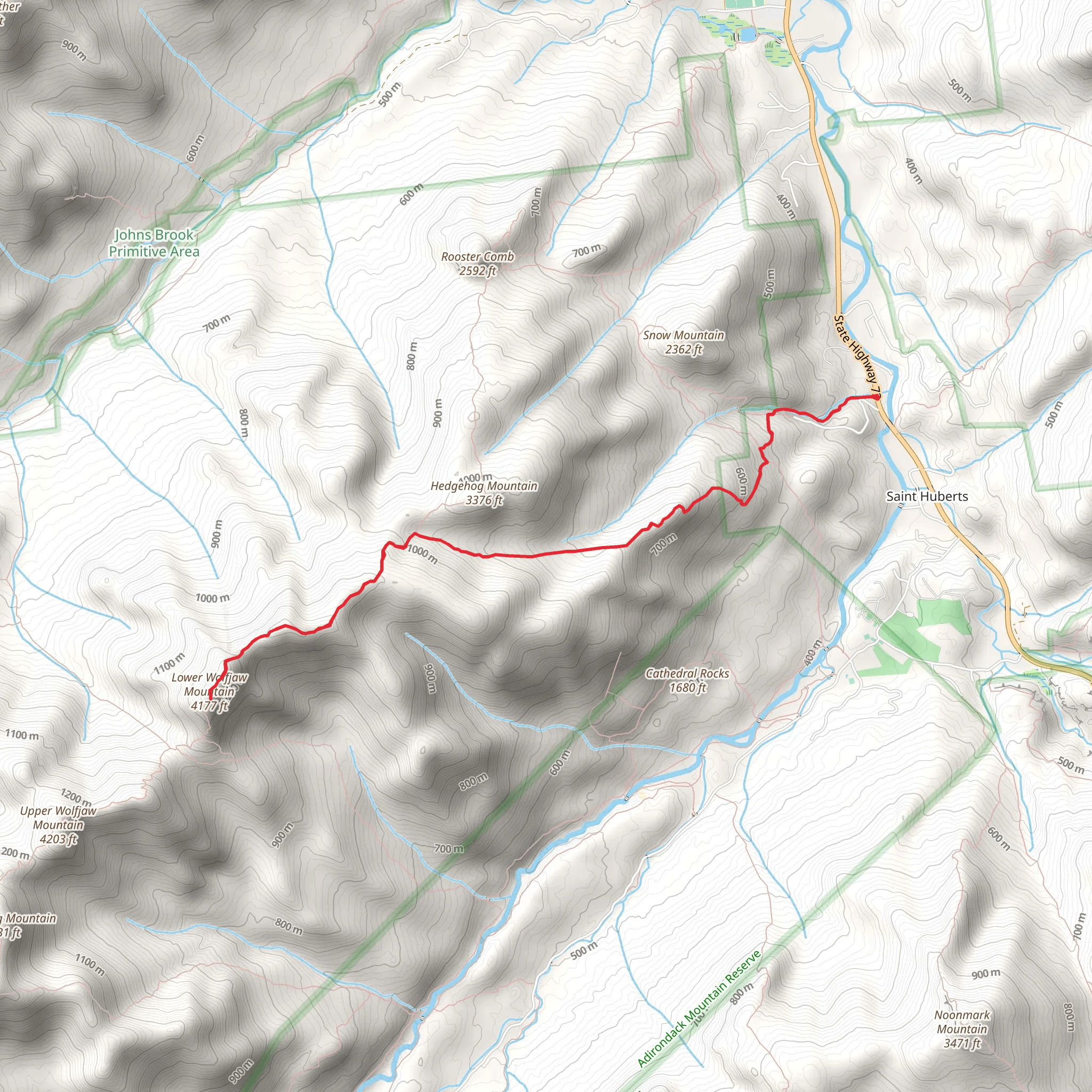 Lower Wolfjaw Mountain mobile static map