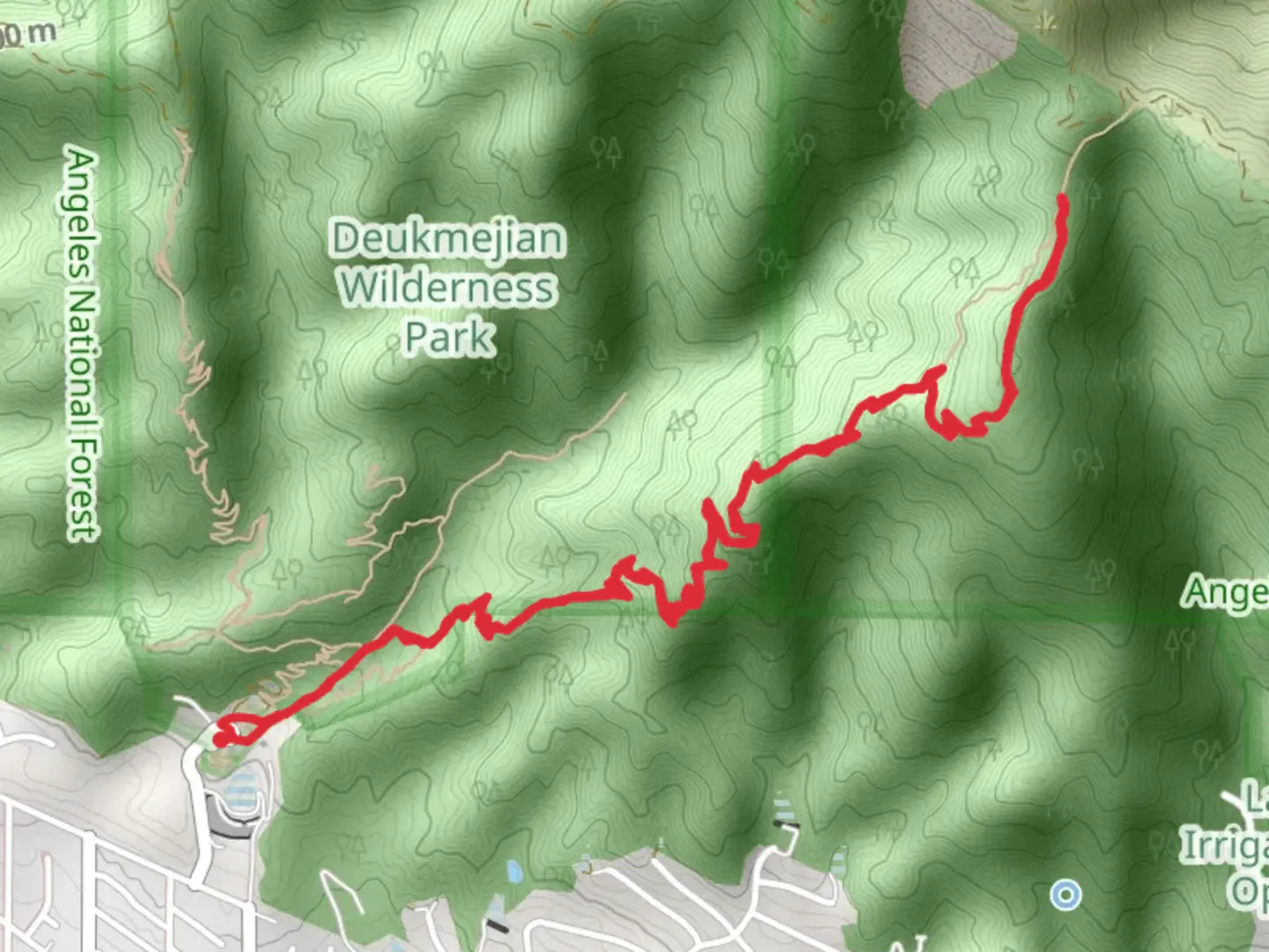 An image depicting the trail Crescenta View via Dunsmore Canyon Trail and its surrounding area.