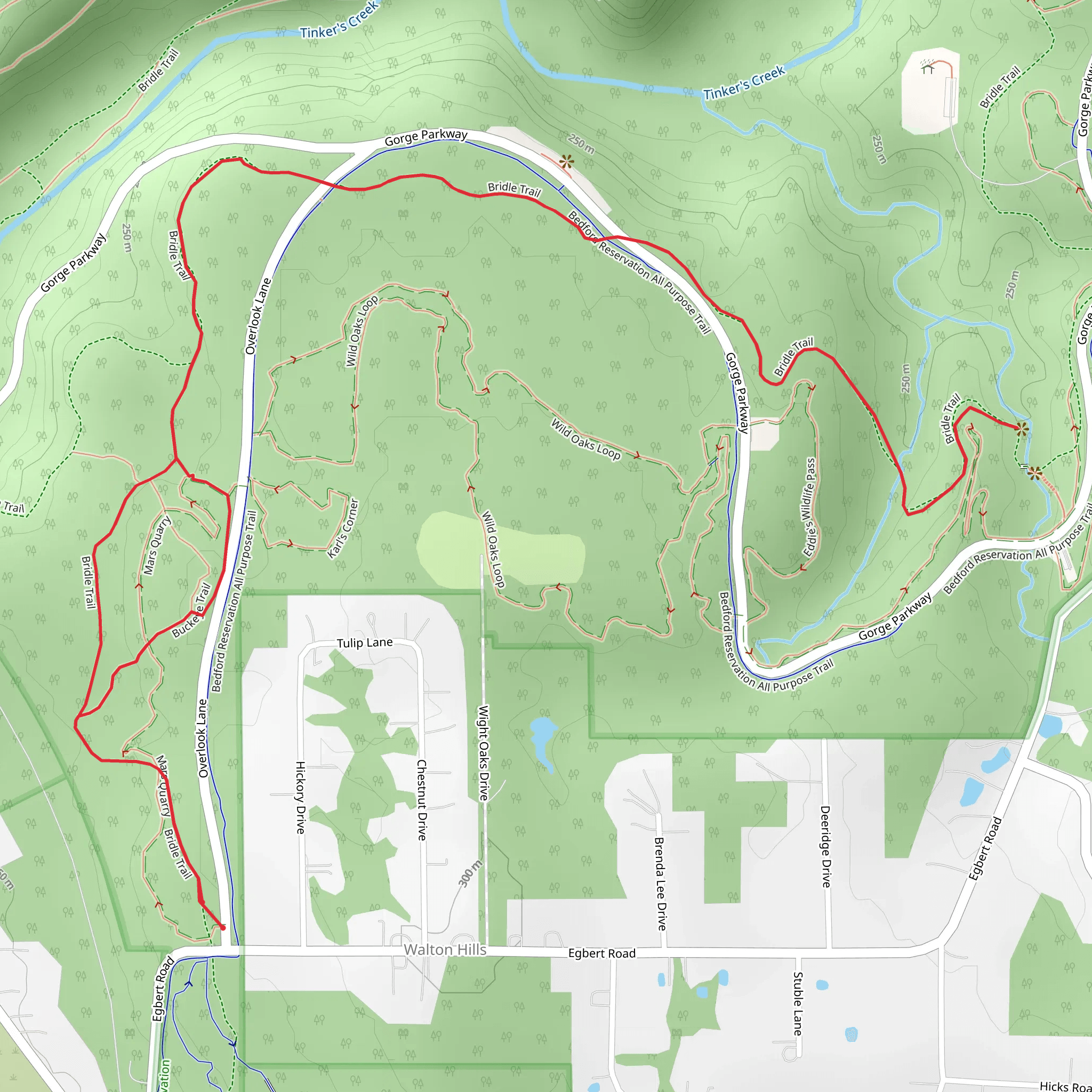 Bridle Trail and Buckeye Trail mobile static map