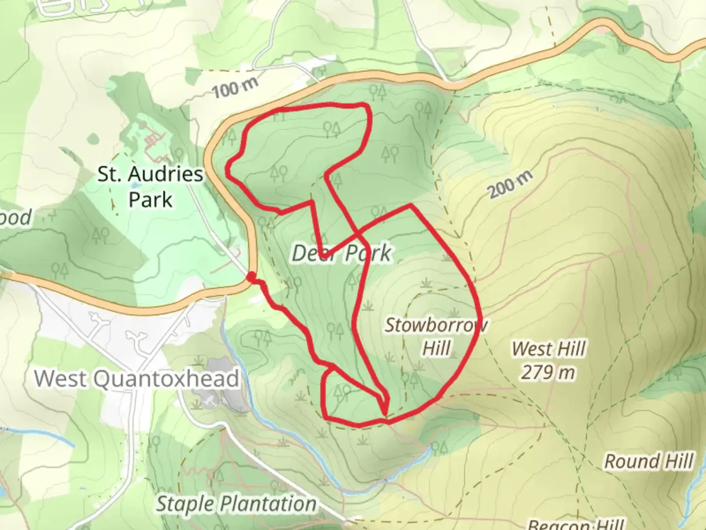 An image depicting the trail Deer Park Loop and its surrounding area.