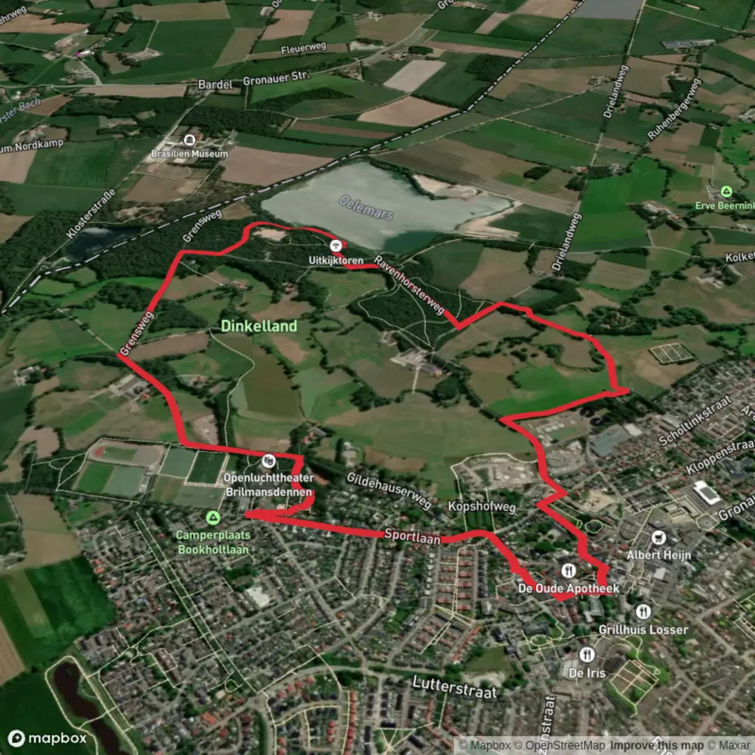 An image depicting the trail Oelemars and Dinkelland Loop and its surrounding area.