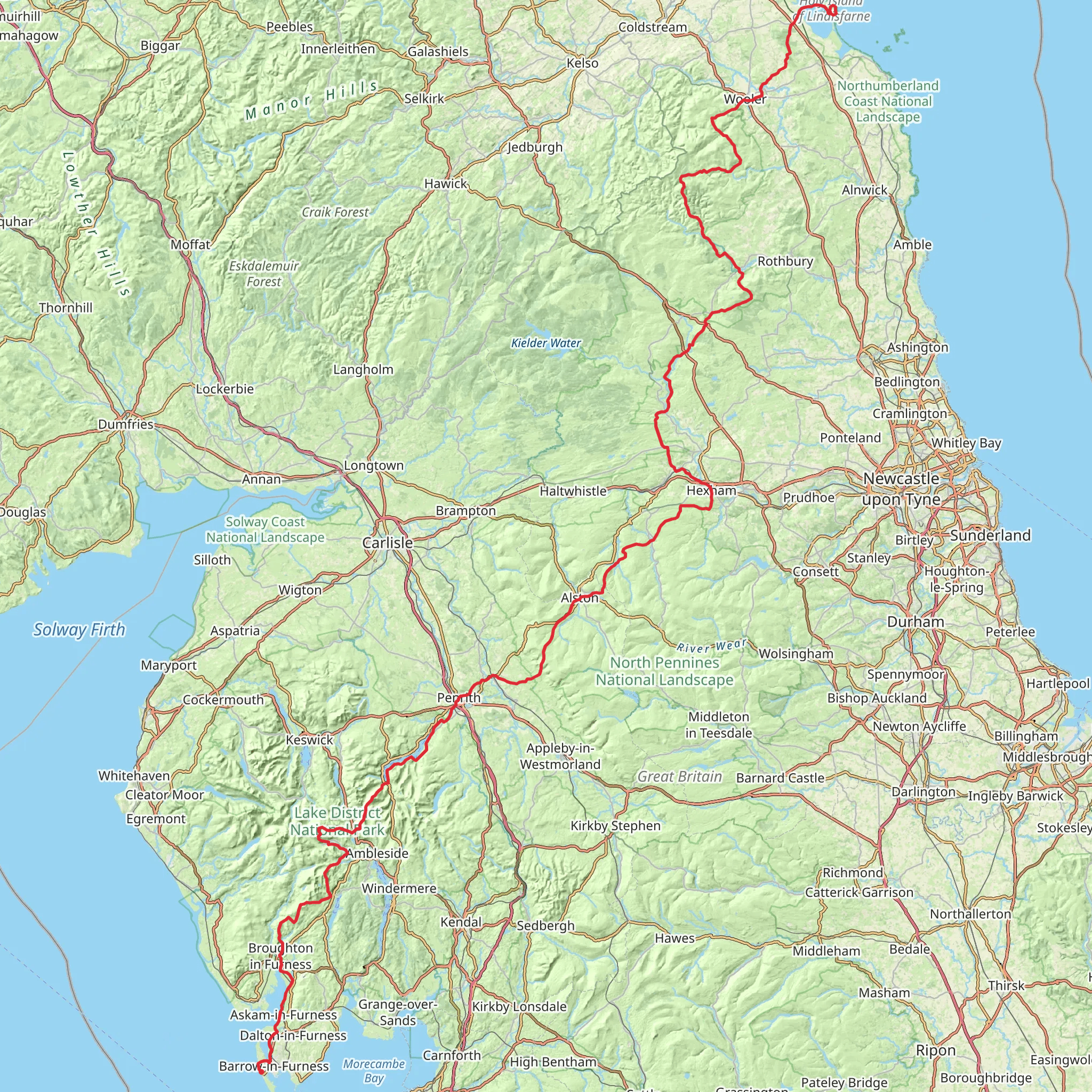 Alternative Coast to Coast mobile static map