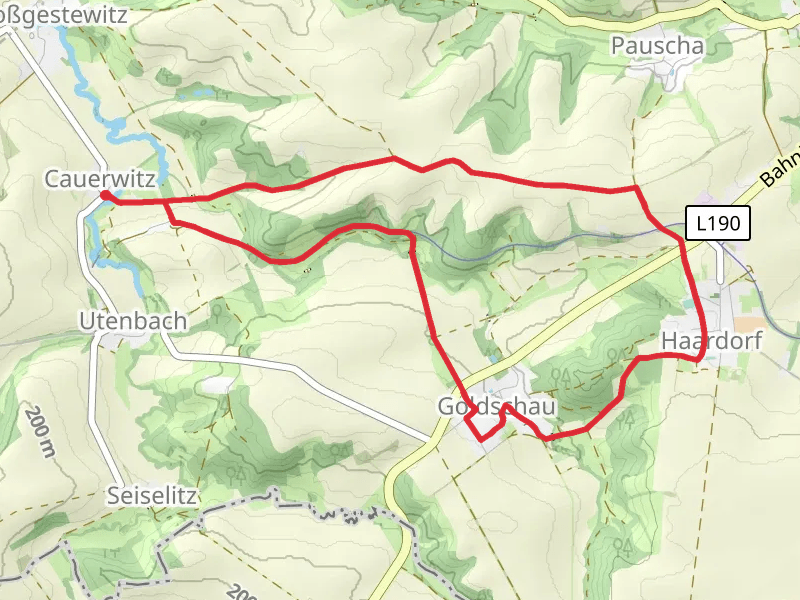 Silberberg via Rundweg Pauscha Loebitz and Rundweg Goldschau