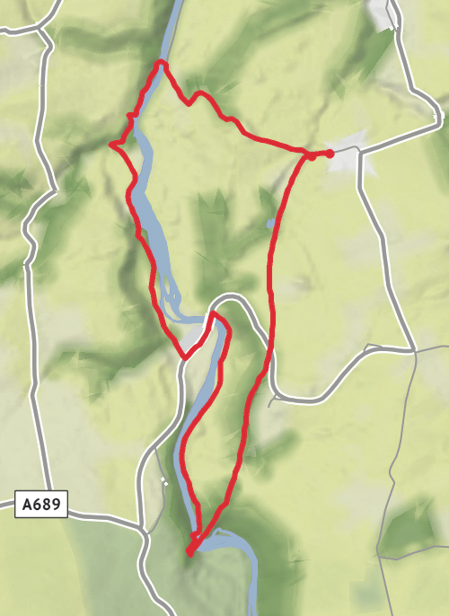 Rowfoot and Lambley viaduct loop mobile static map
