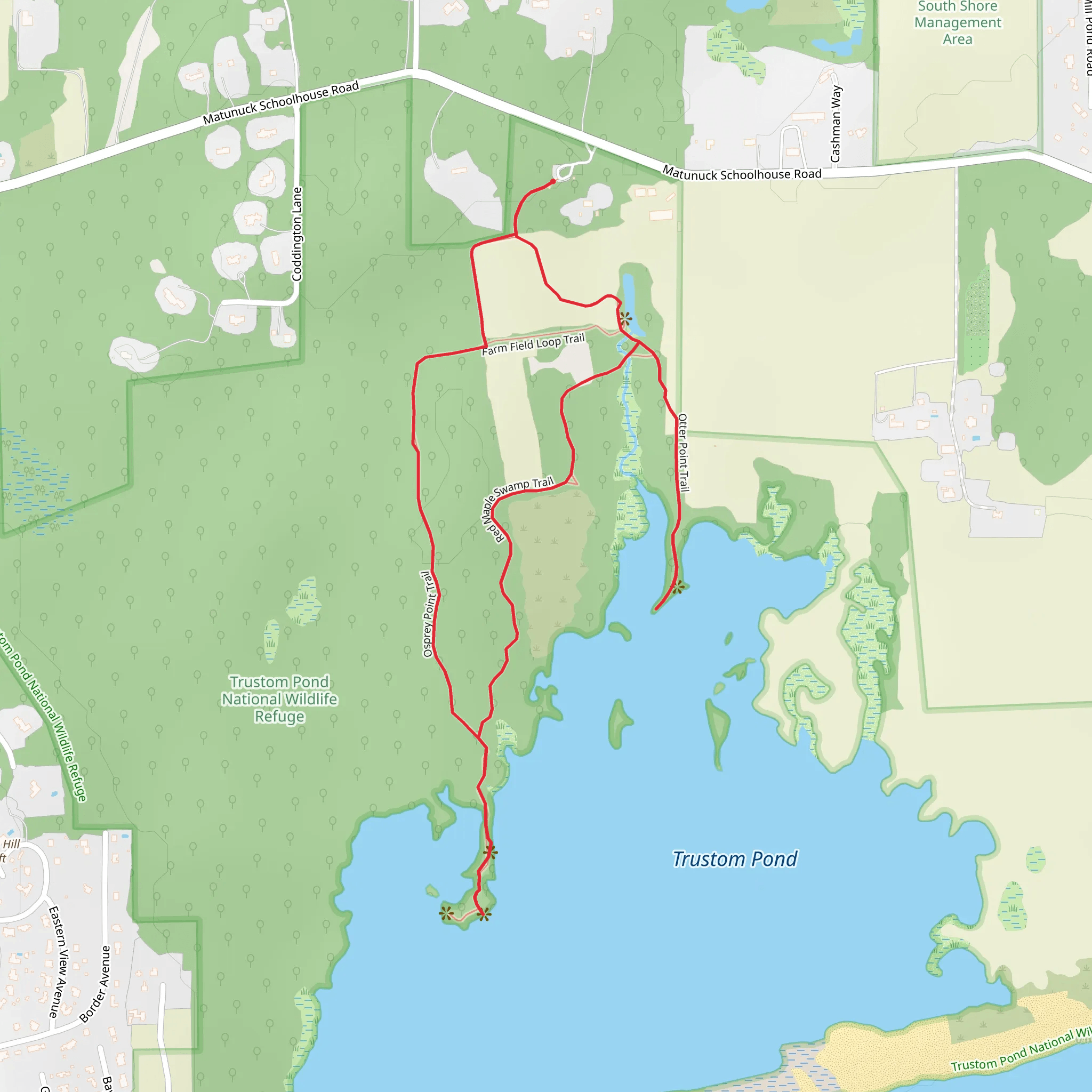 Trustom Pond Loop mobile static map