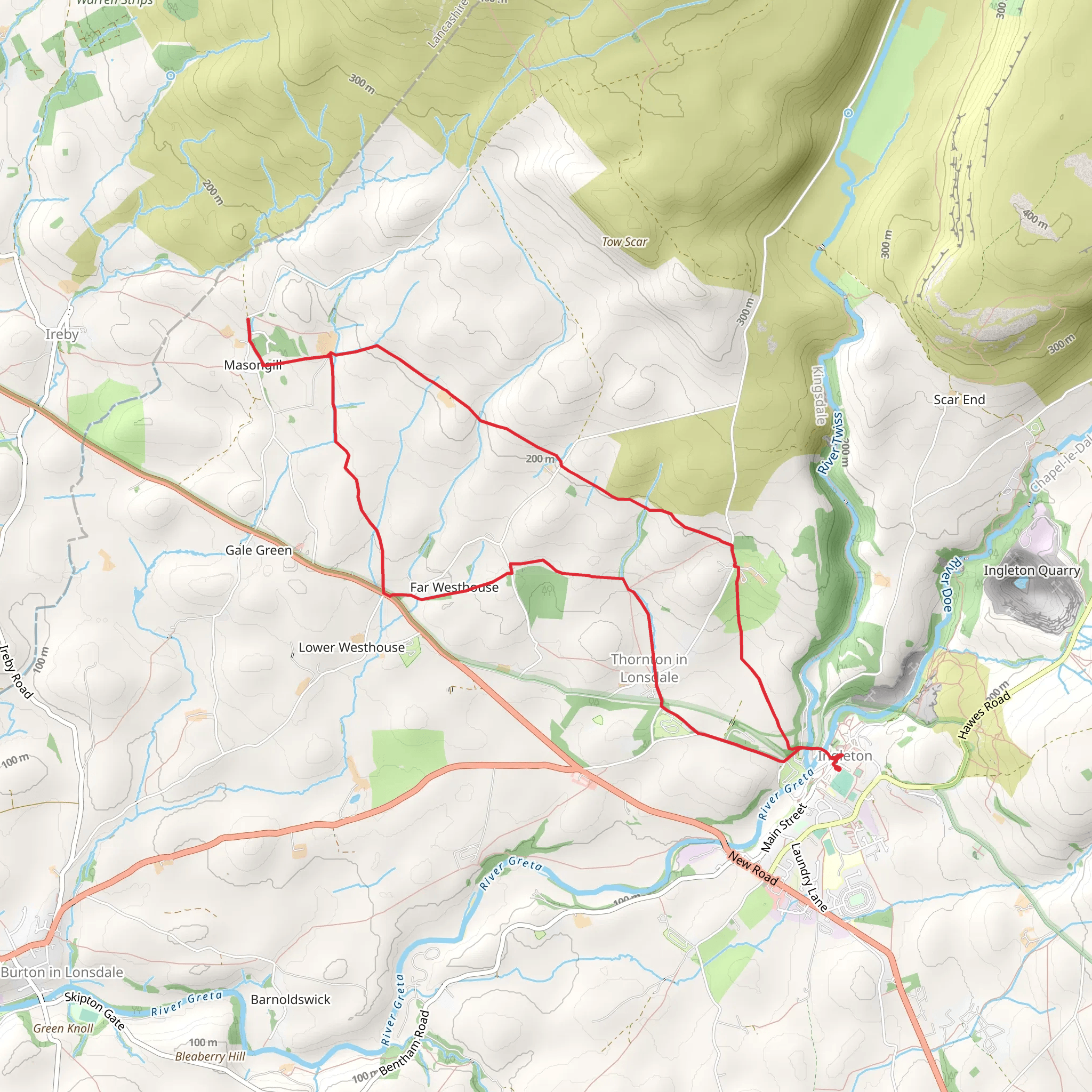 Wethouse Walk - Route 2 mobile static map