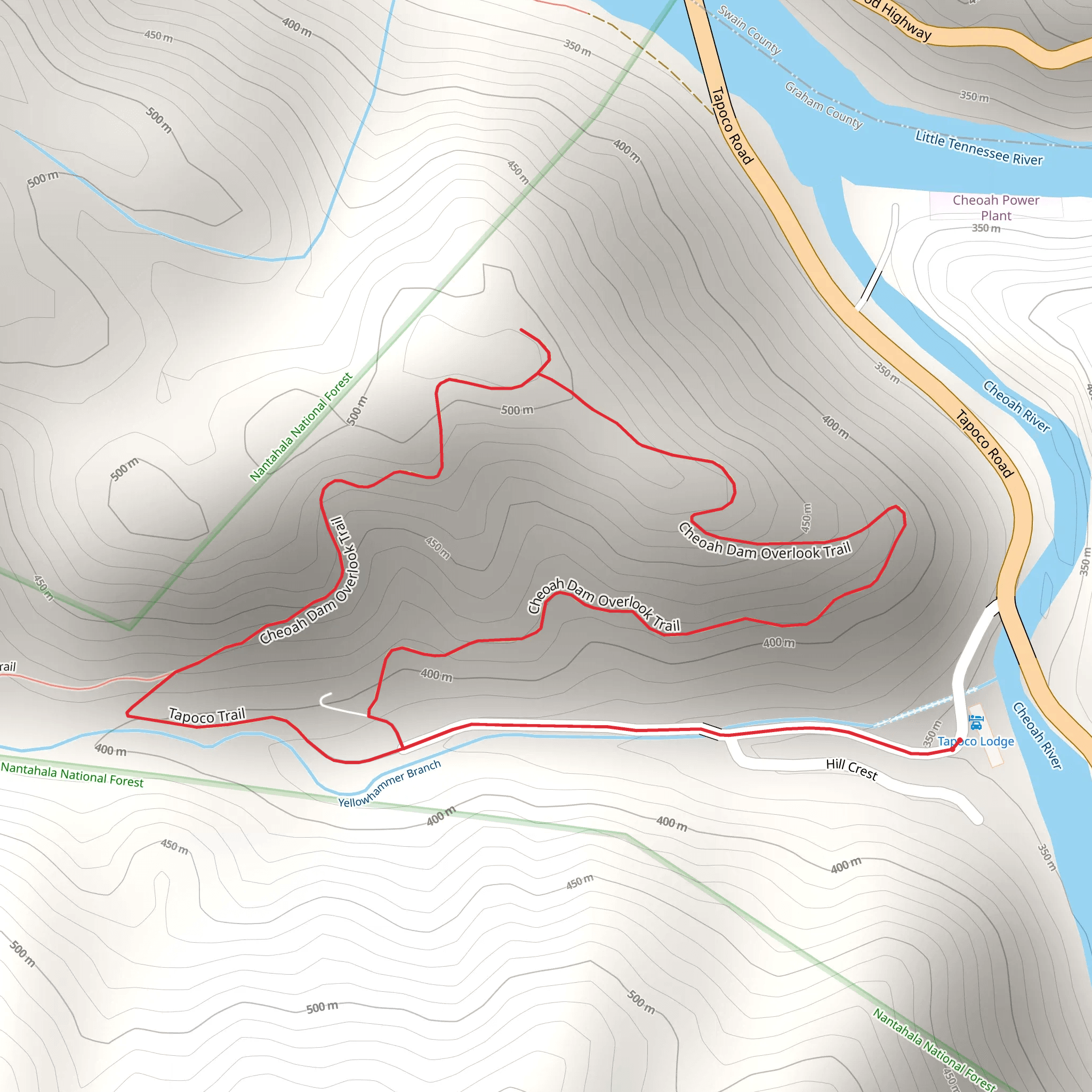 Benton Mackaye and Cheoah Dam Overlook Loop Trail mobile static map