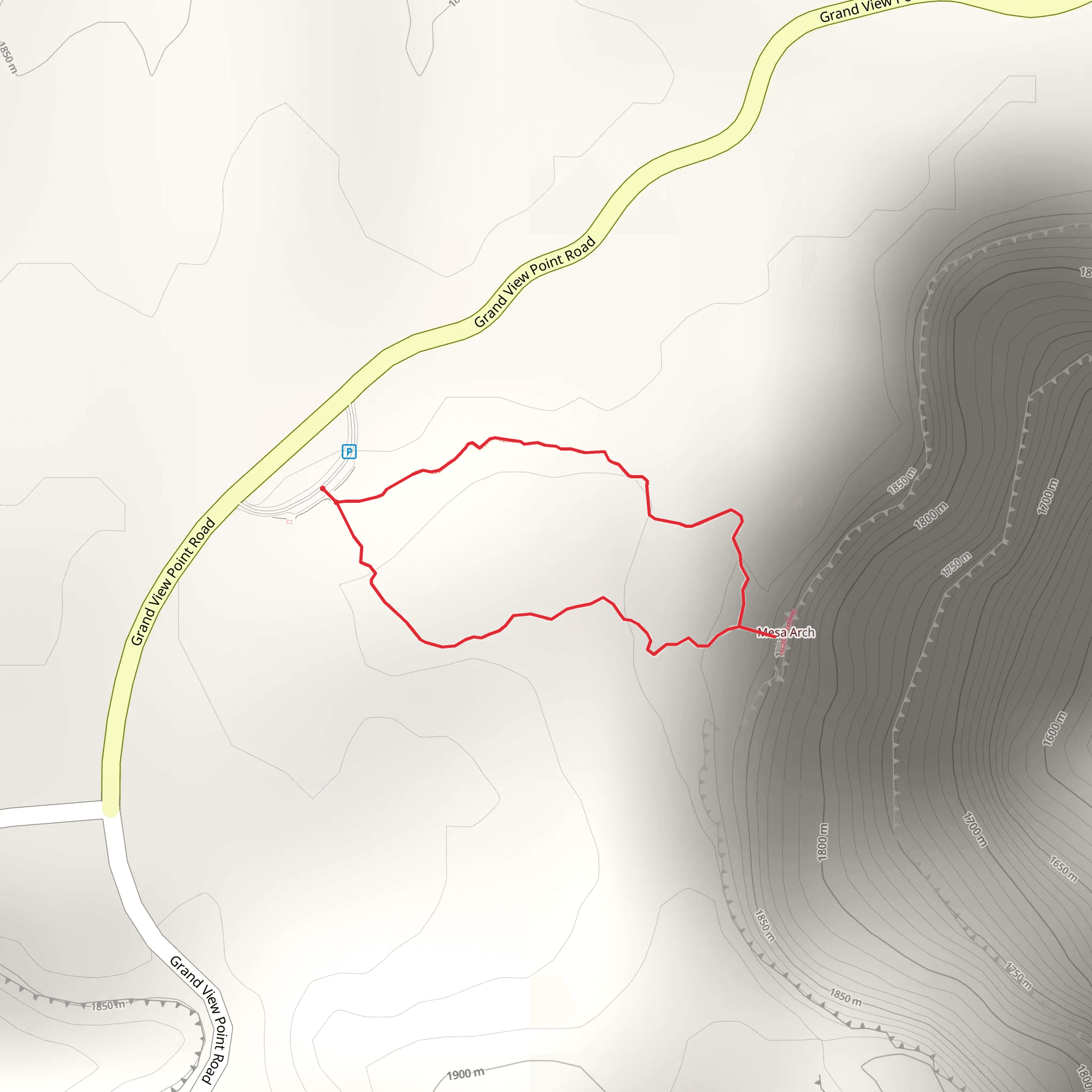 Mesa Arch Trail mobile static map