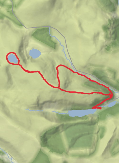 Miners Way to Turlogh hill over Camaderry mobile static map