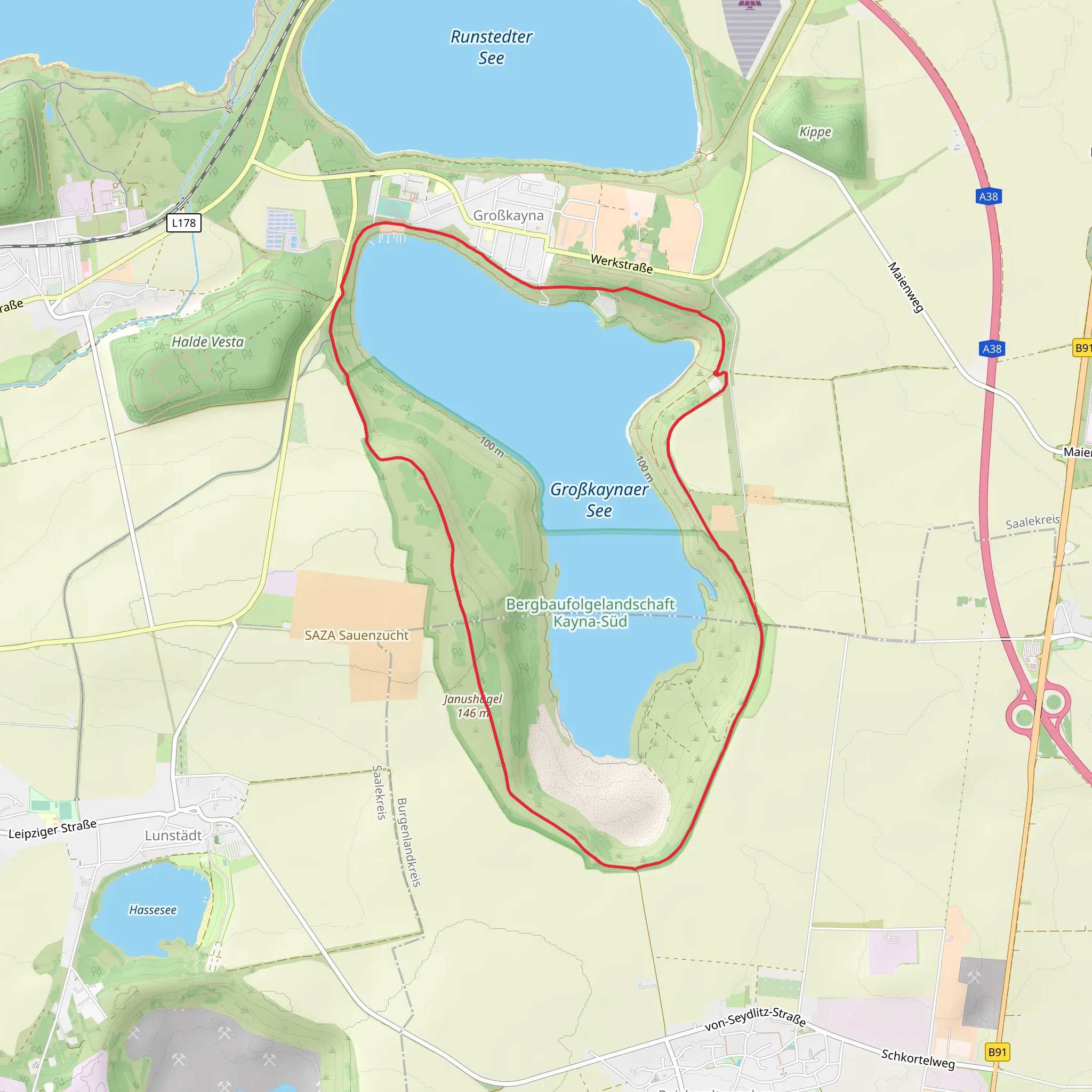 Großkaynaer See Loop mobile static map