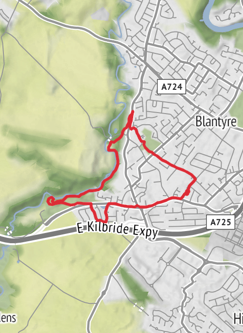 South Lanarkshire Walking mobile static map
