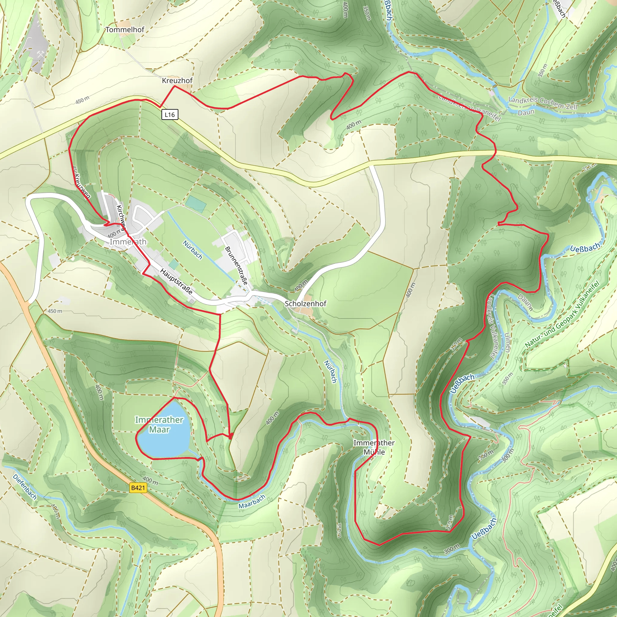 Immerather Maar via Vulkanweg and Maare Pfad mobile static map