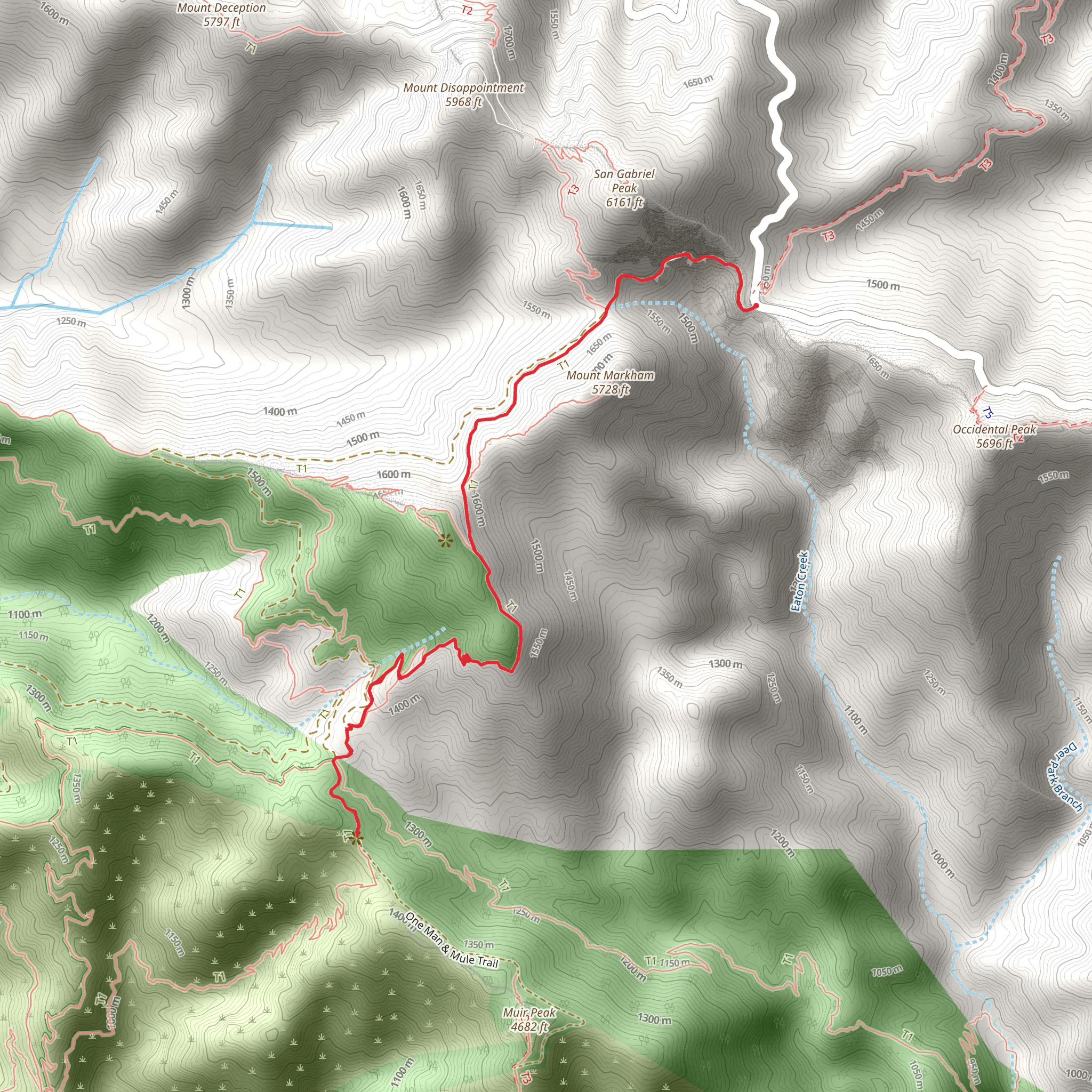 Upper Sam Merrill Trail via Eaton Saddle mobile static map