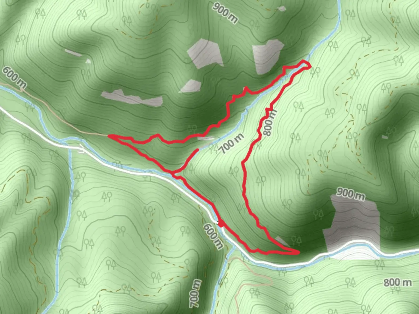 An image depicting the trail Trestle Creek Falls Loop Trail and its surrounding area.