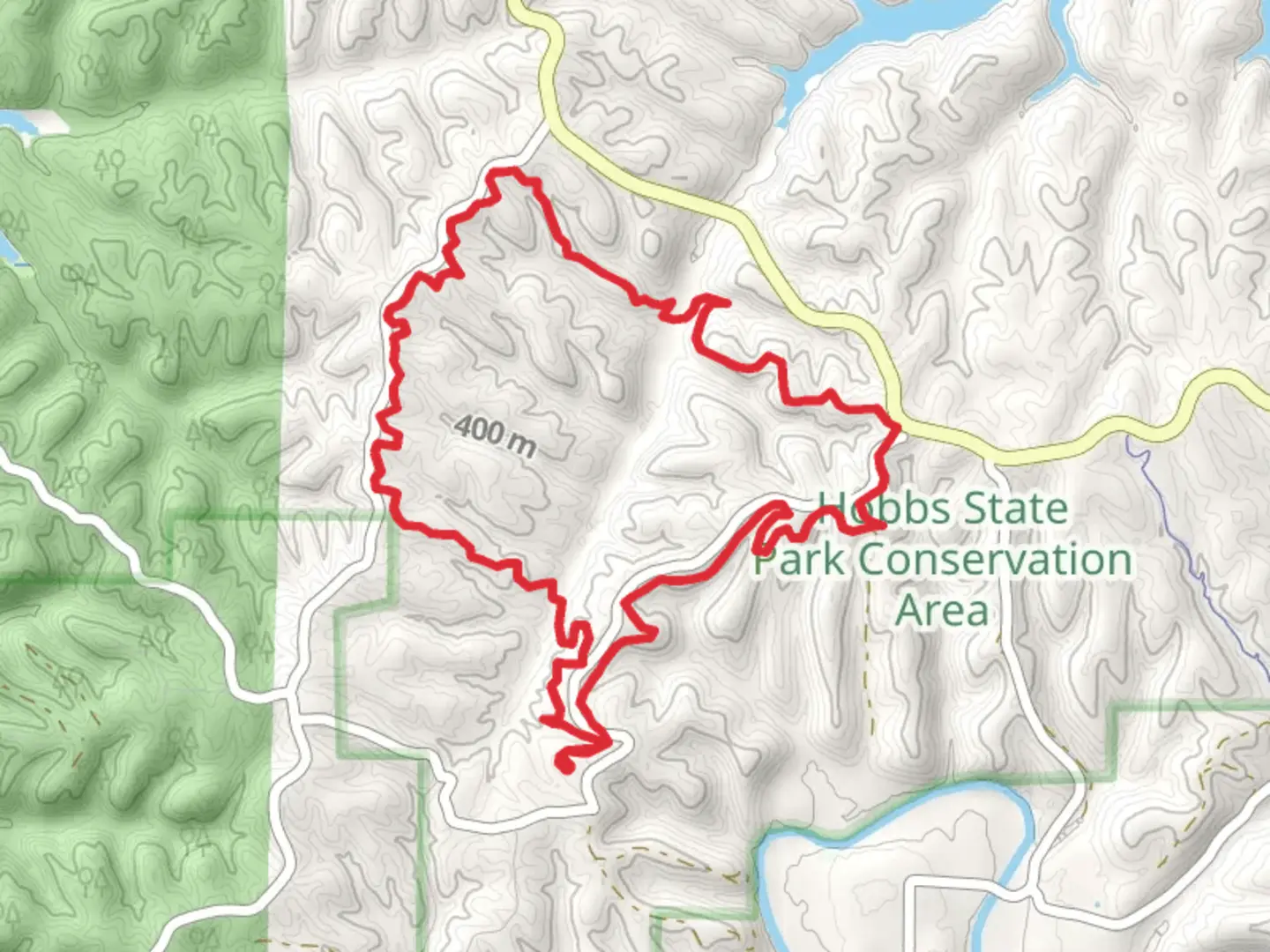 An image depicting the trail Little Clifty Creek Loop and its surrounding area.