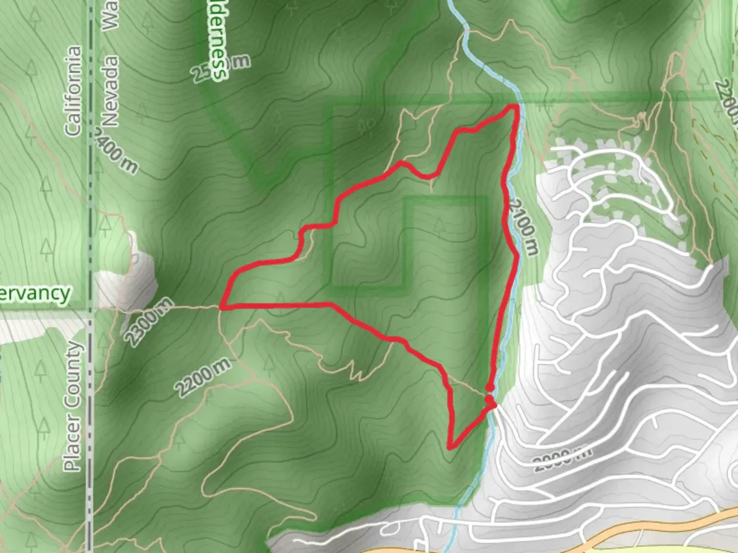 An image depicting the trail Old Powerline Loop and its surrounding area.