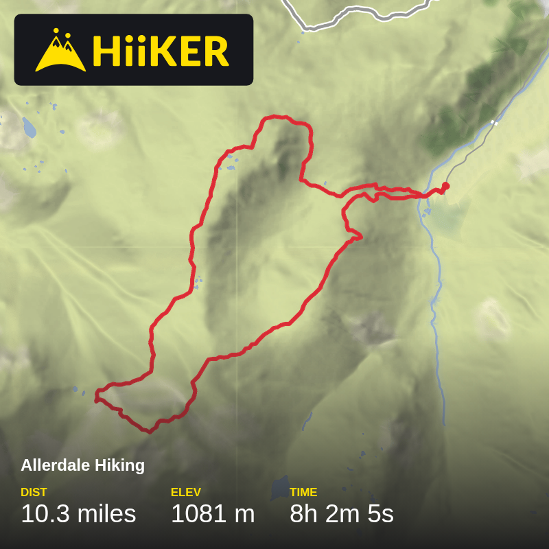 A map preview of the recording Seathwaite Great Gable Loop.