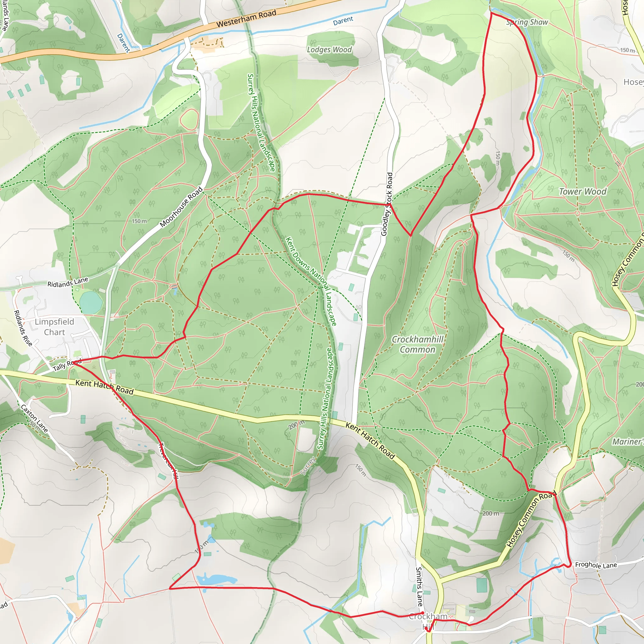 Crockhamhill Common and Greensand Way mobile static map