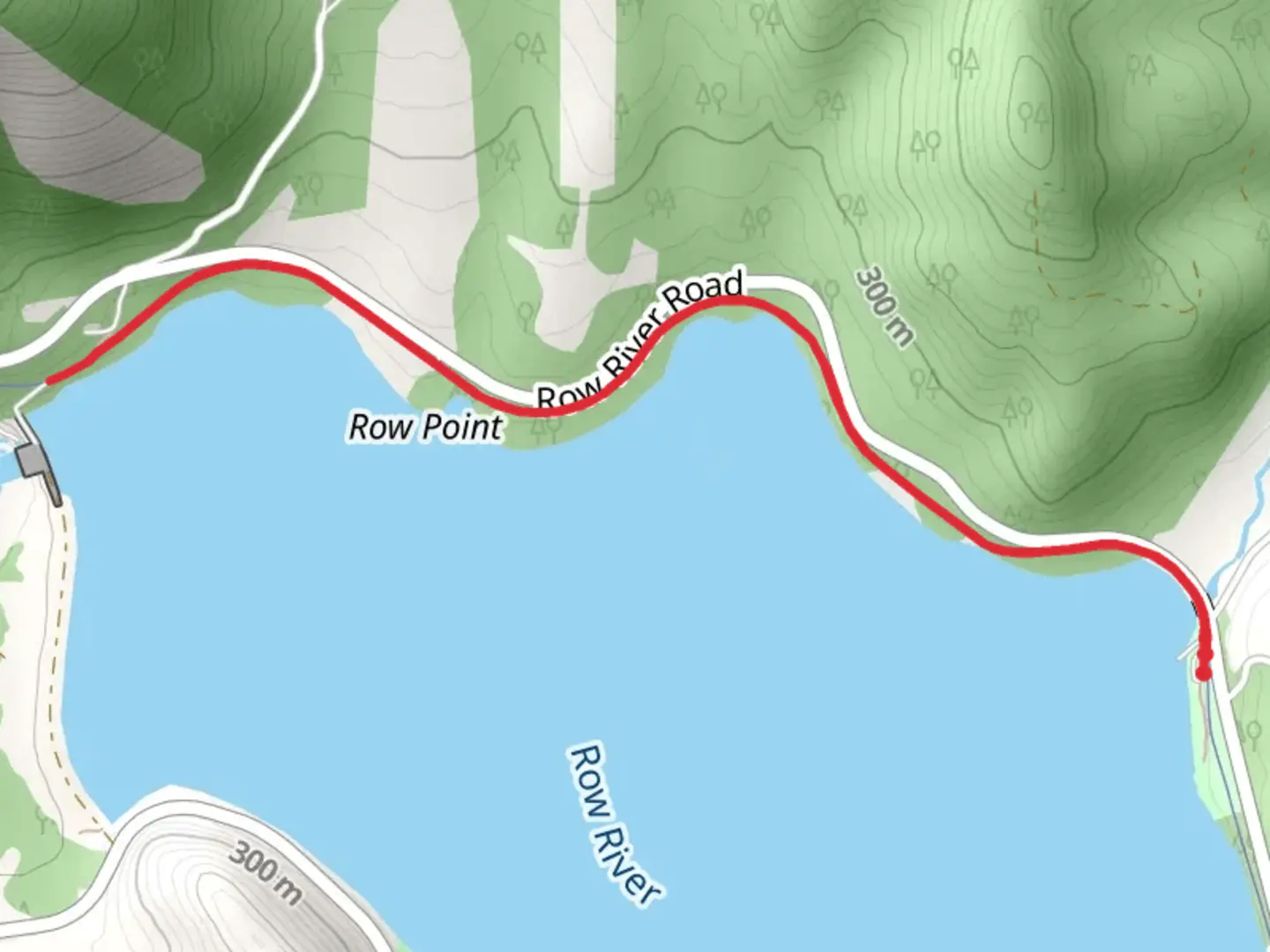 An image depicting the trail Row River Trail and its surrounding area.