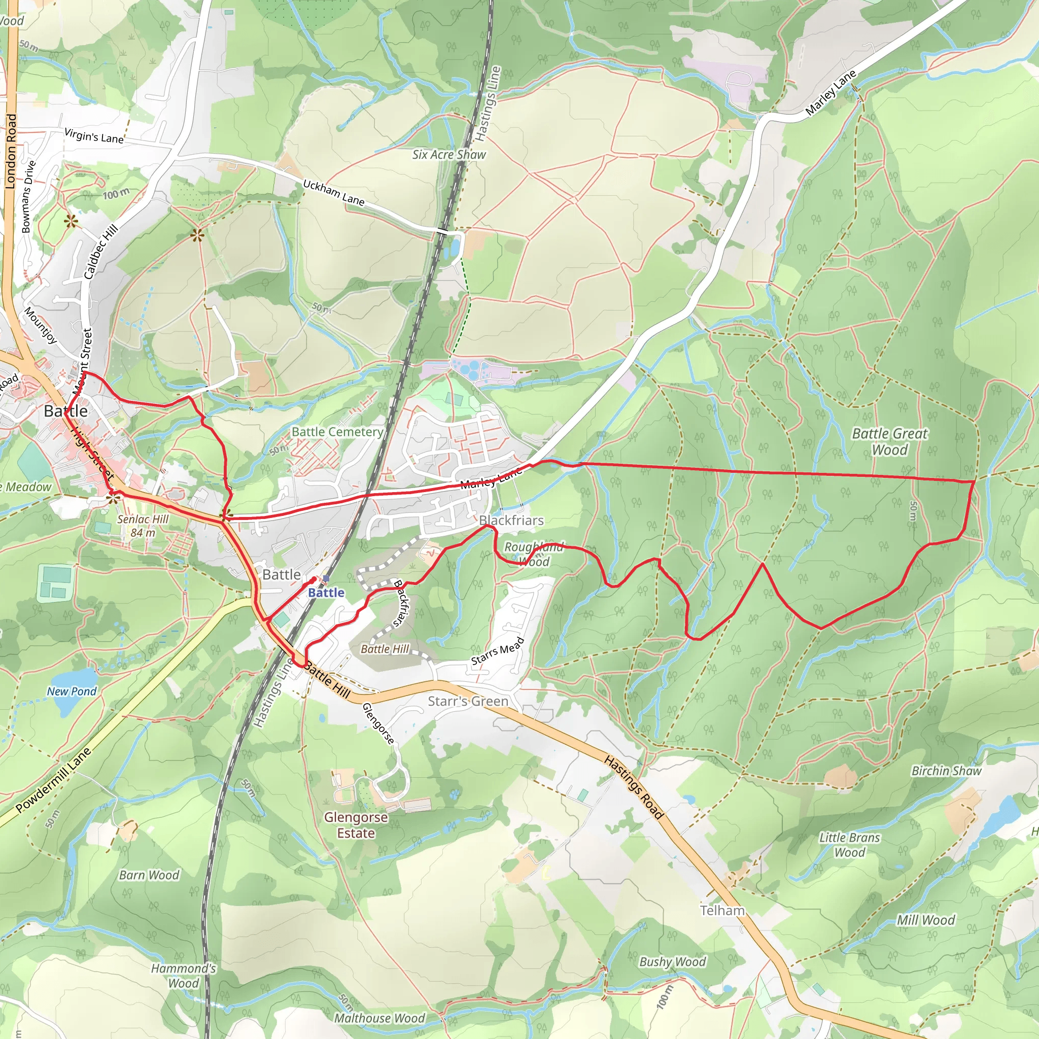 Great Wood and Cherry Gardens Loop mobile static map