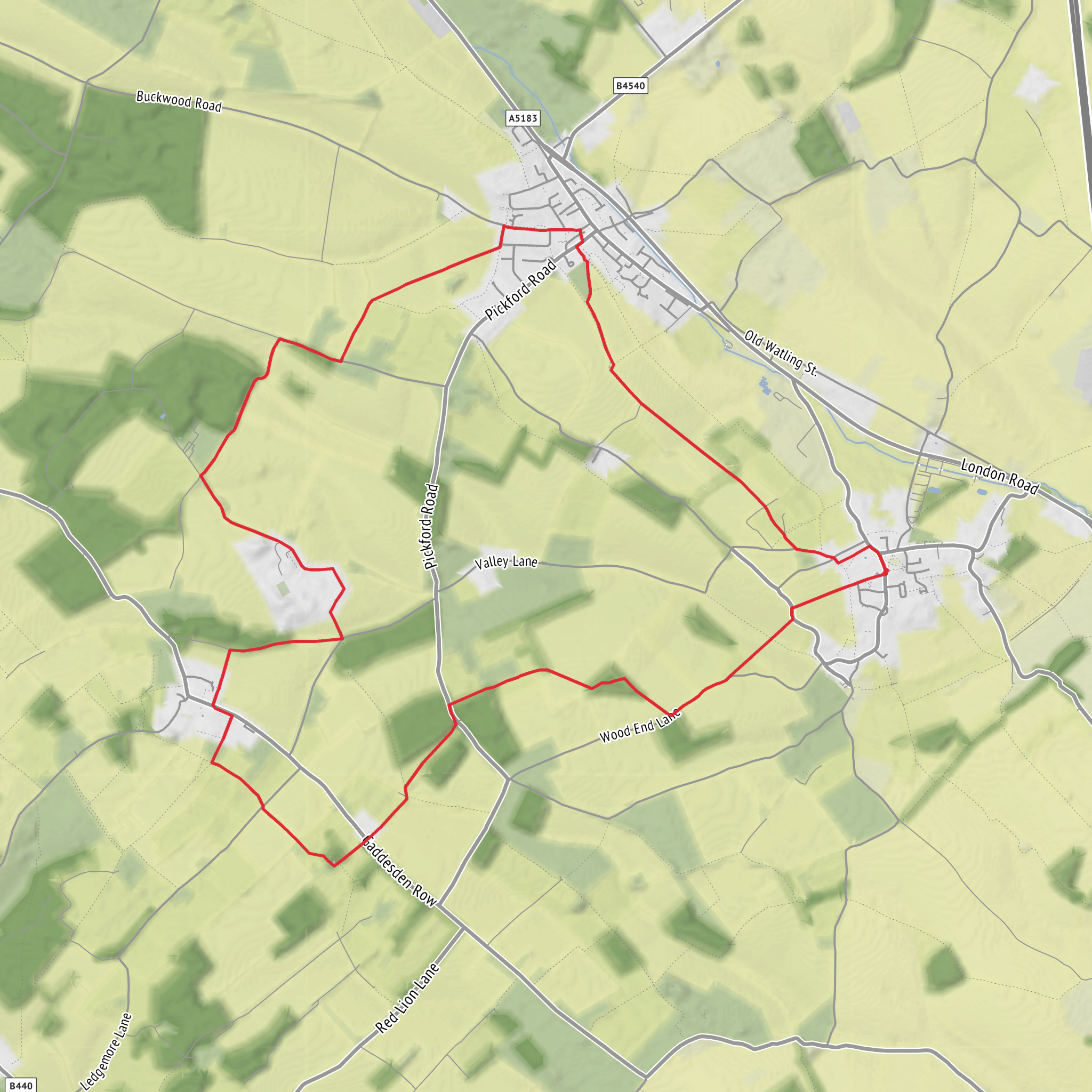 Park Spring, Dean Wood, Yewtree Spring and Newland's Wood Loop mobile static map